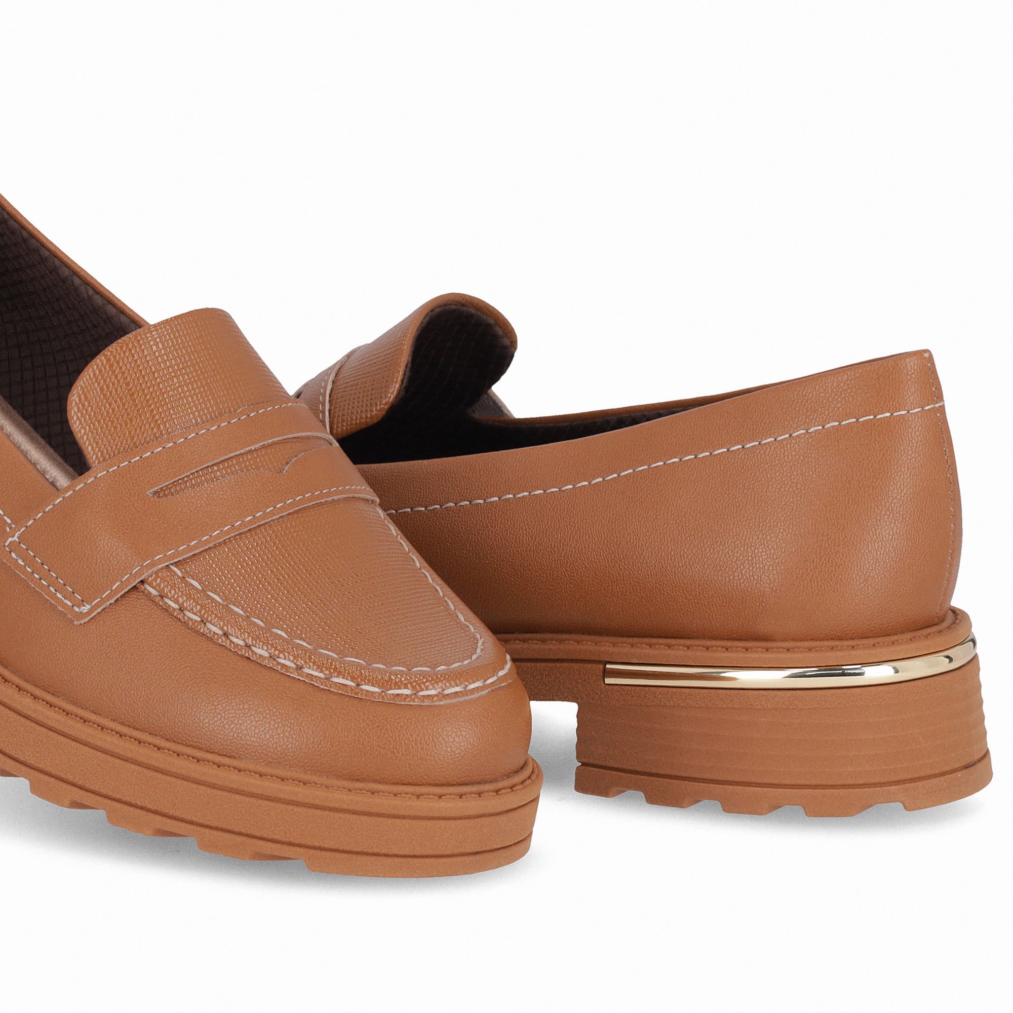 PICCADILLY MAXI - Sapato Mocassim Gisa Anabela Médio Mascavo Marrom 4