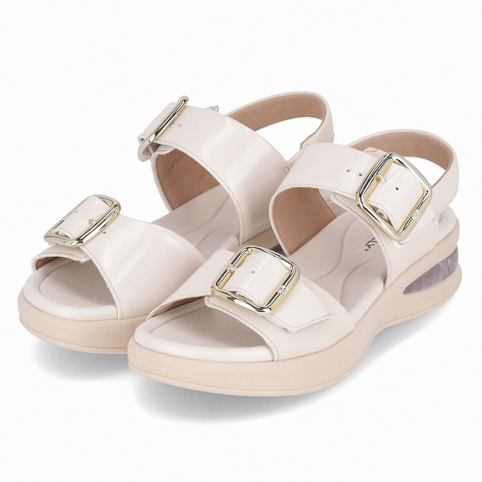 Sandália SoftStep Anabela Médio Off White Branco 2
