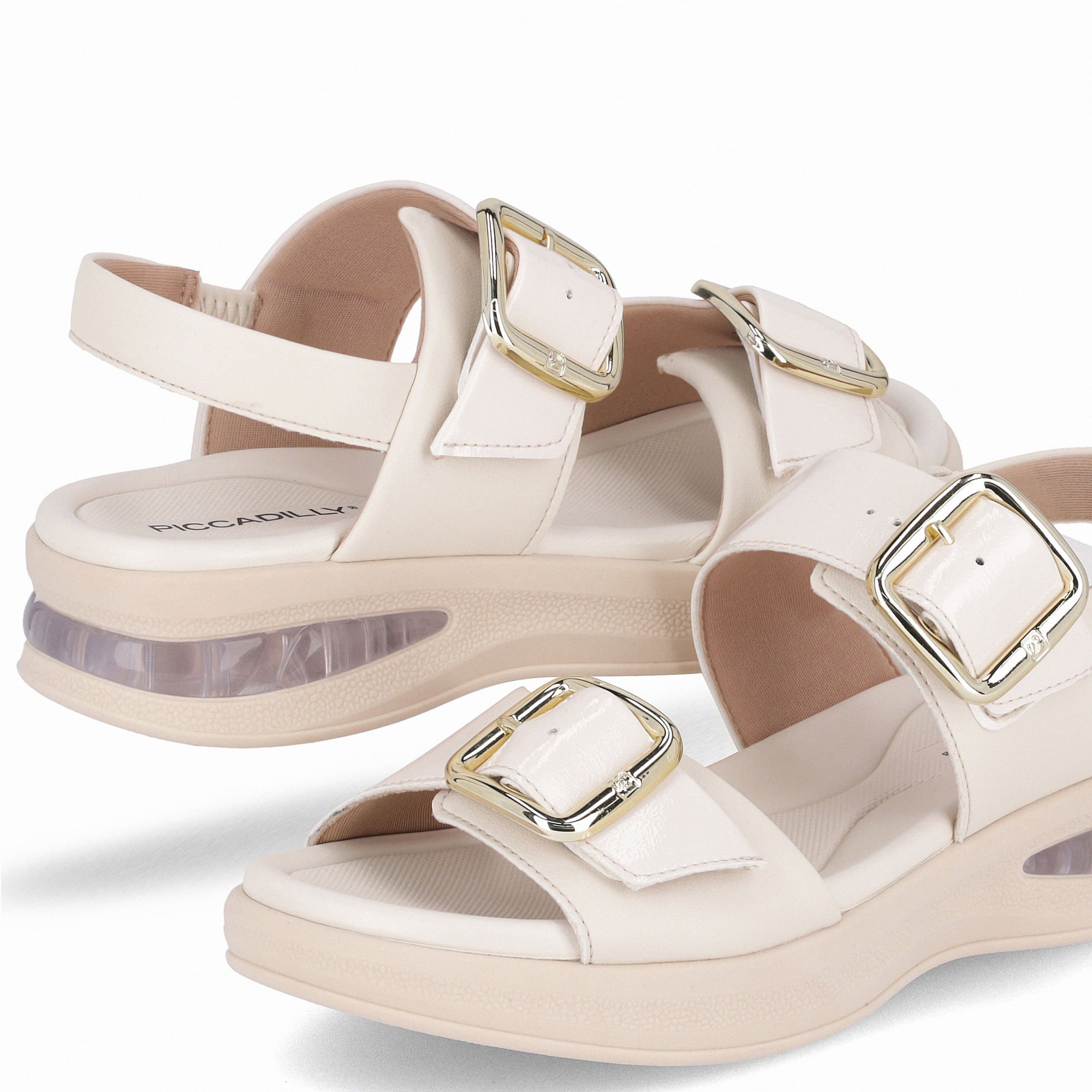 Sandália SoftStep Anabela Médio Off White Branco 5