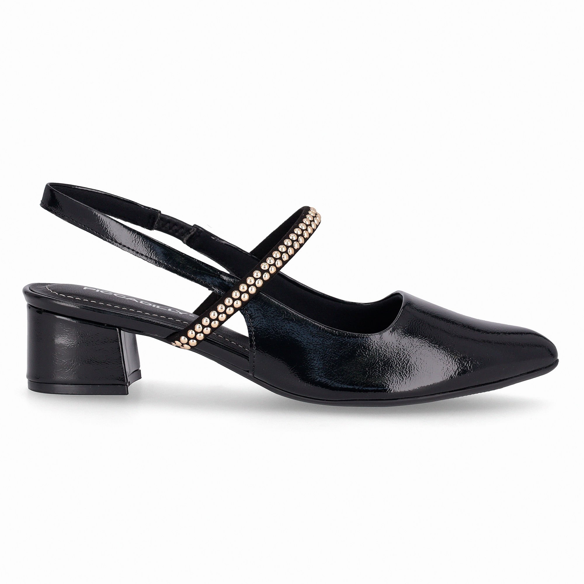 Sapato Slingback Taci Salto Médio Preto