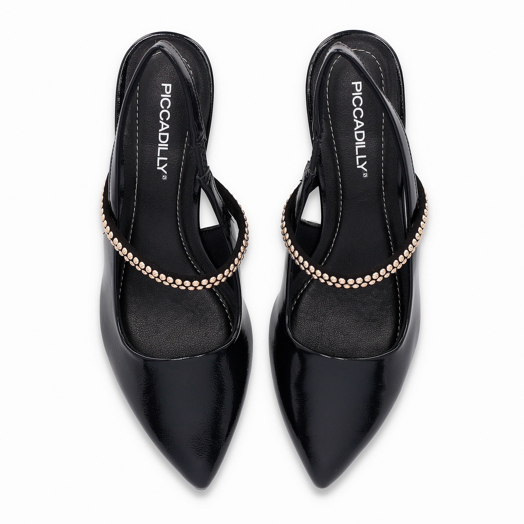 Sapato Slingback Taci Salto Médio Preto Preto 5