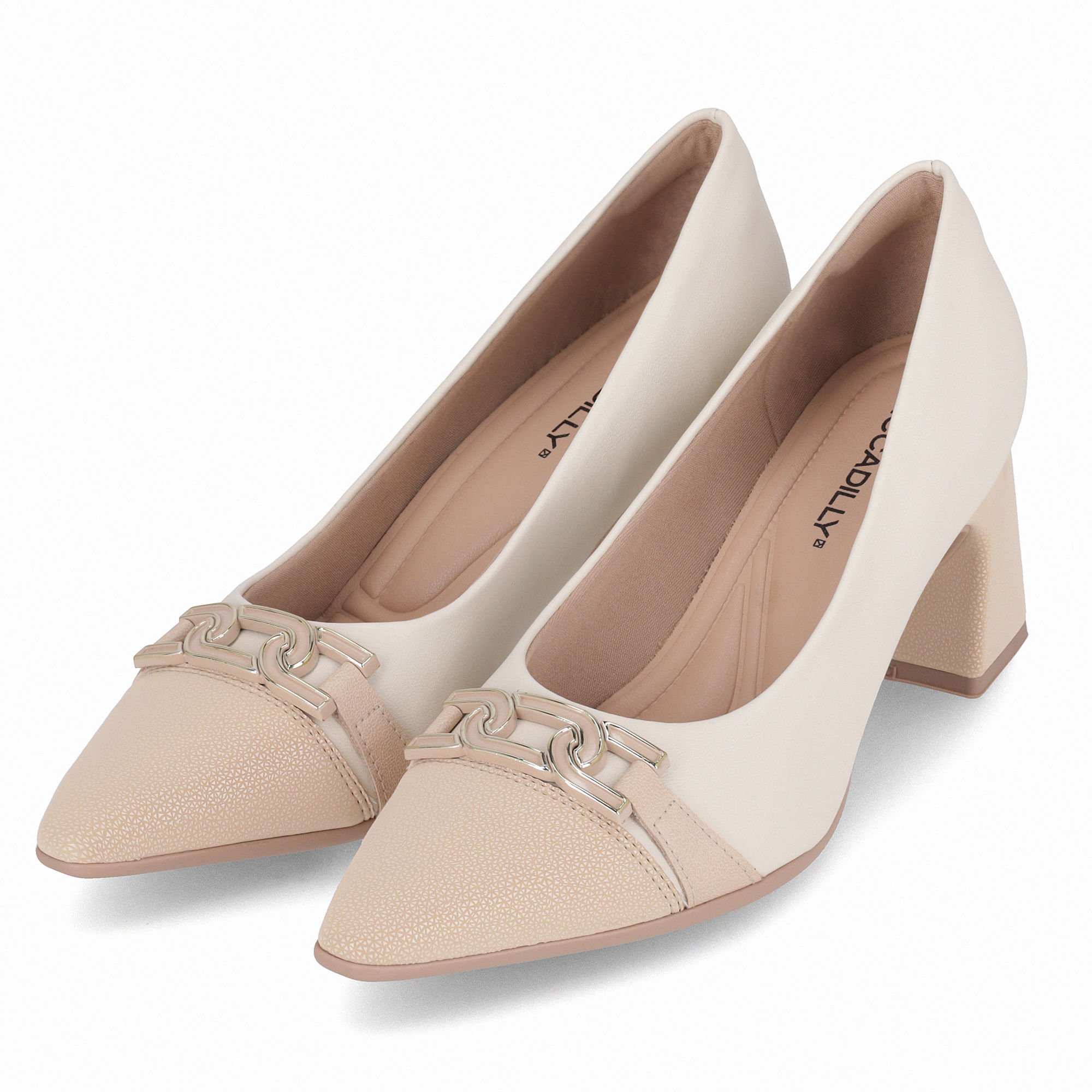 Scarpin Irene Salto Alto Off White com Brule Bege 2