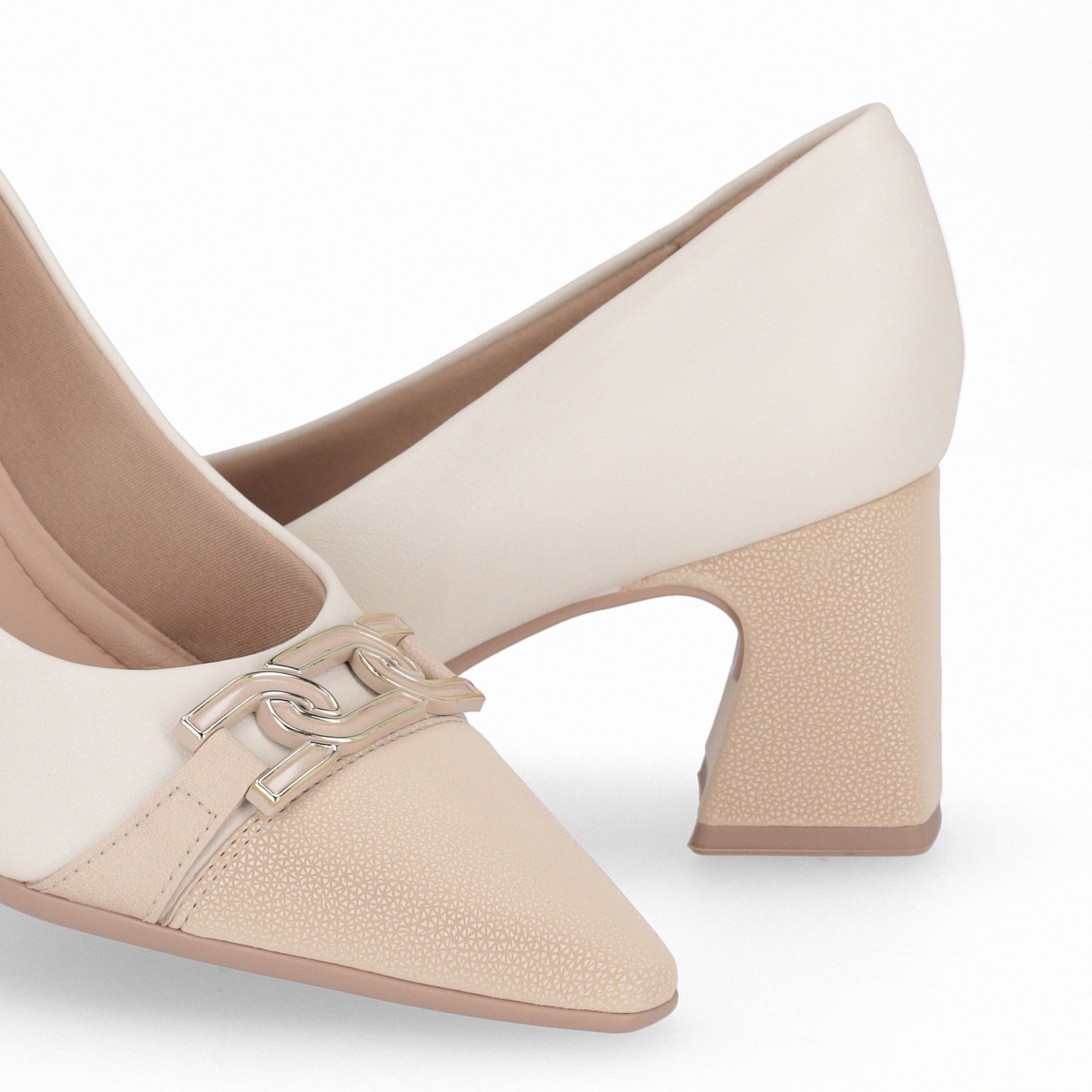 Scarpin Irene Salto Alto Off White com Brule Bege 3