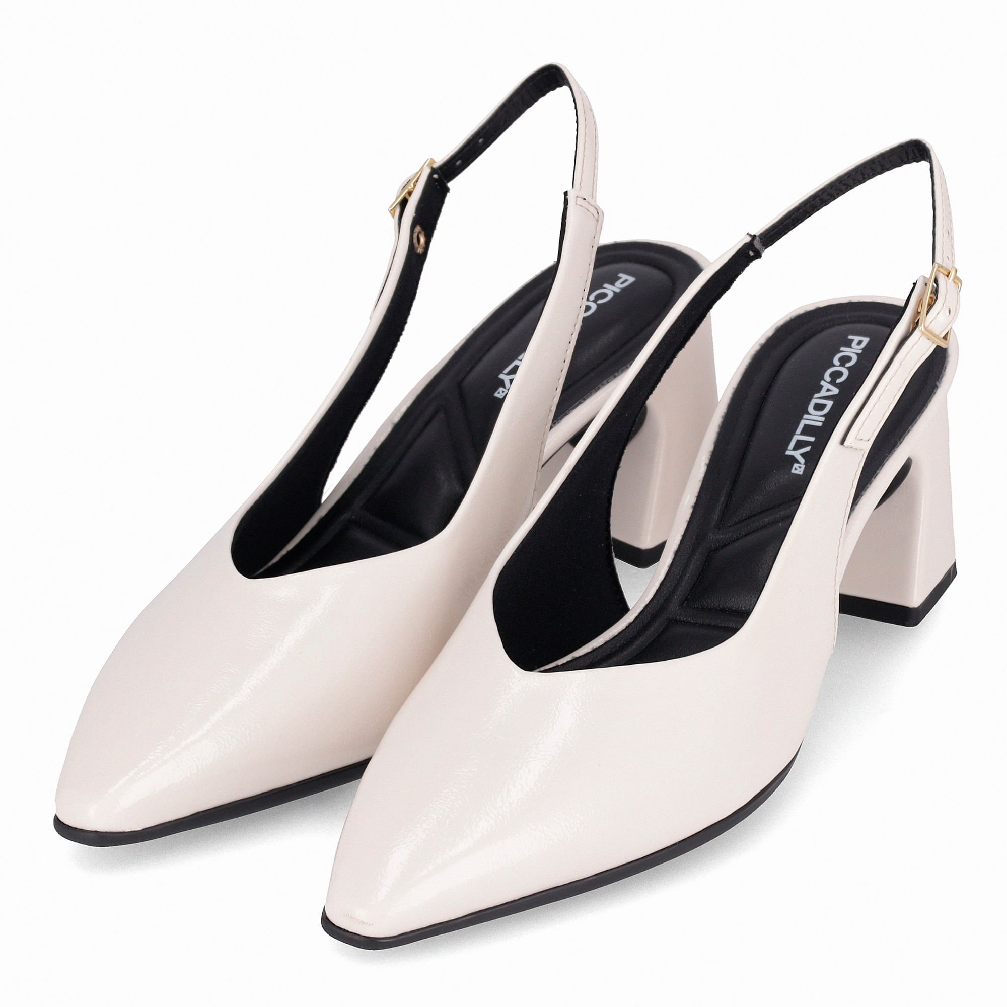Sapato Slingback Irene Salto Alto Off White Branco 2