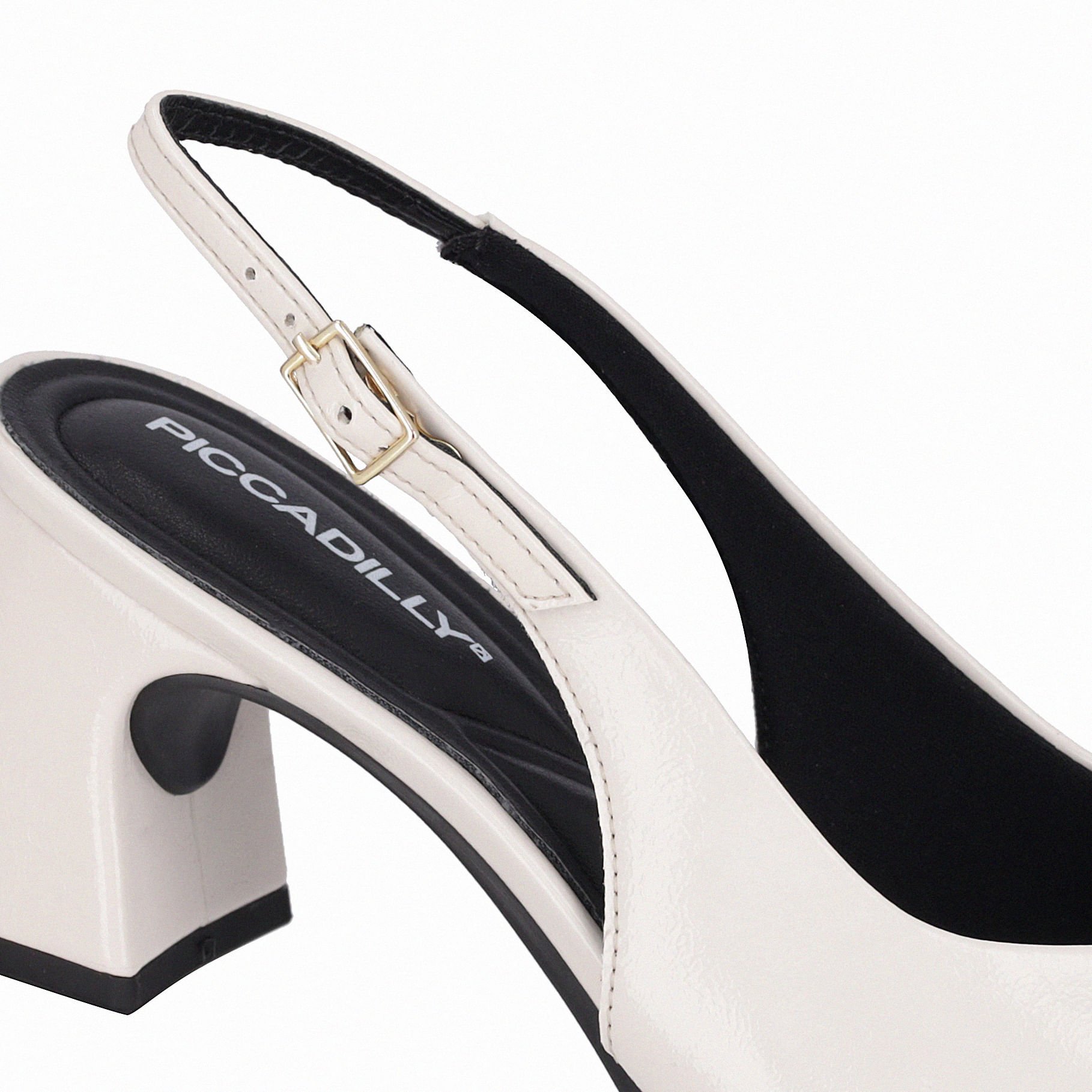 Sapato Slingback Irene Salto Alto Off White Branco 3