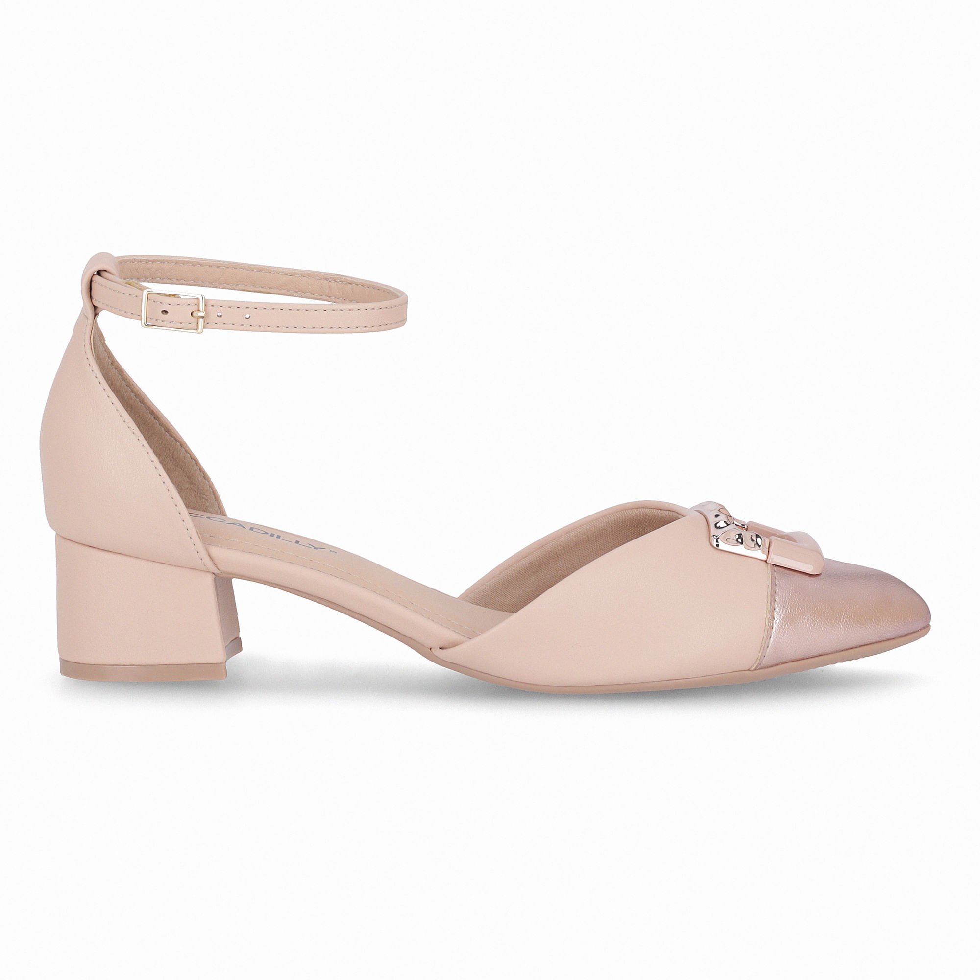 Sapato Canoinha Taci Salto Médio Rose com Ouro