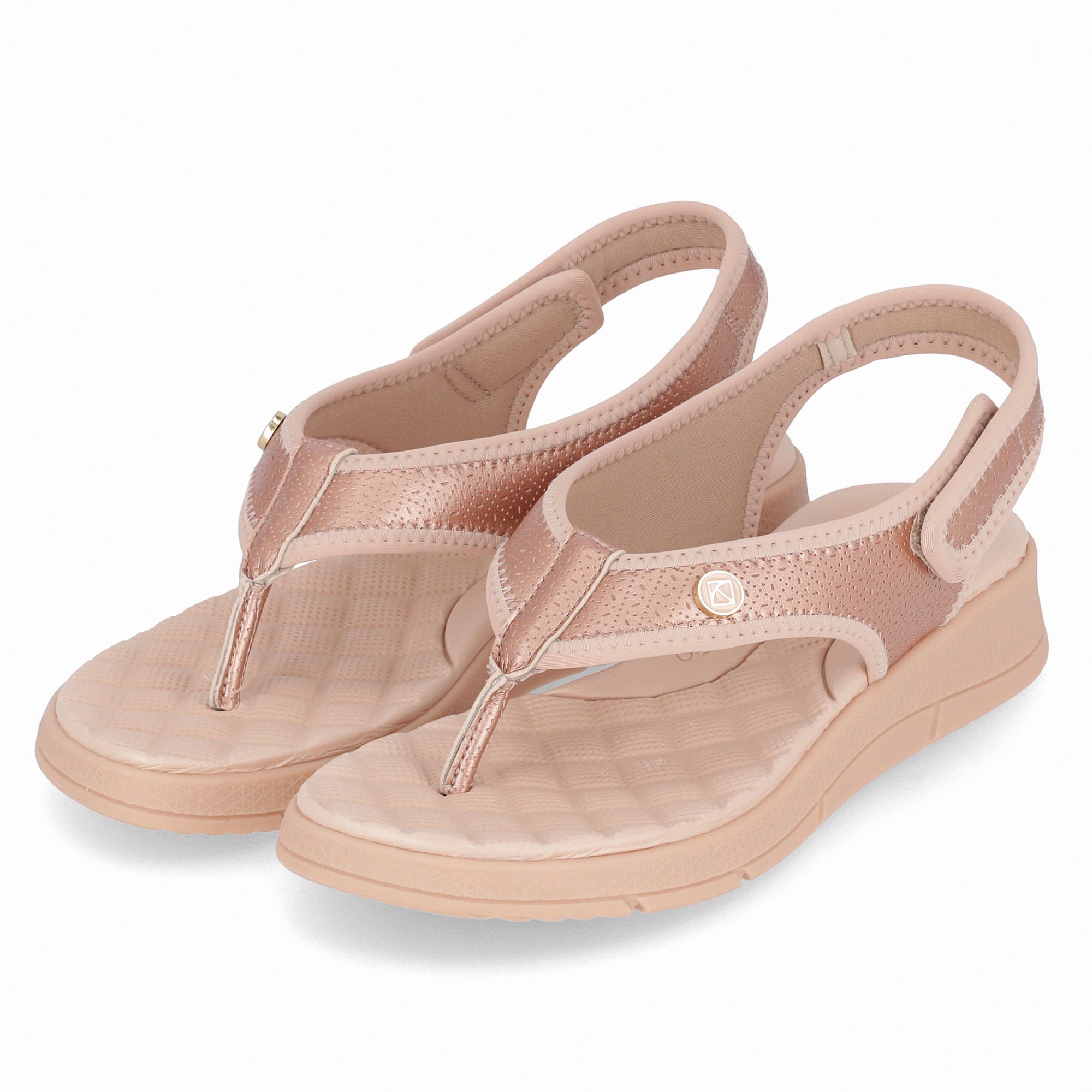 Sandália Esporão Anabela Médio Ouro Rosado com Rose Rose Gold 2