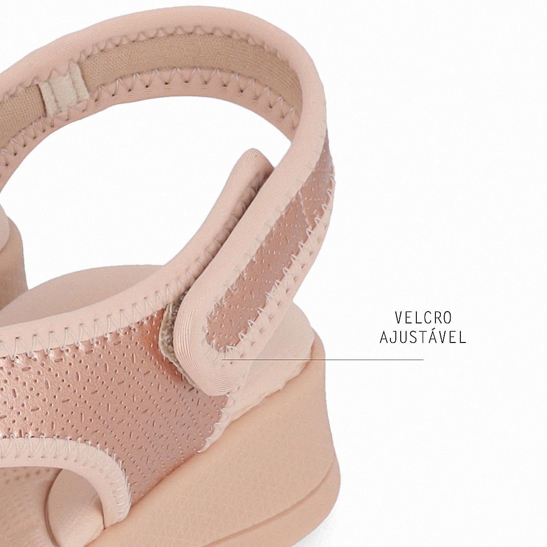 Sandália Esporão Anabela Médio Ouro Rosado com Rose Rose Gold 4