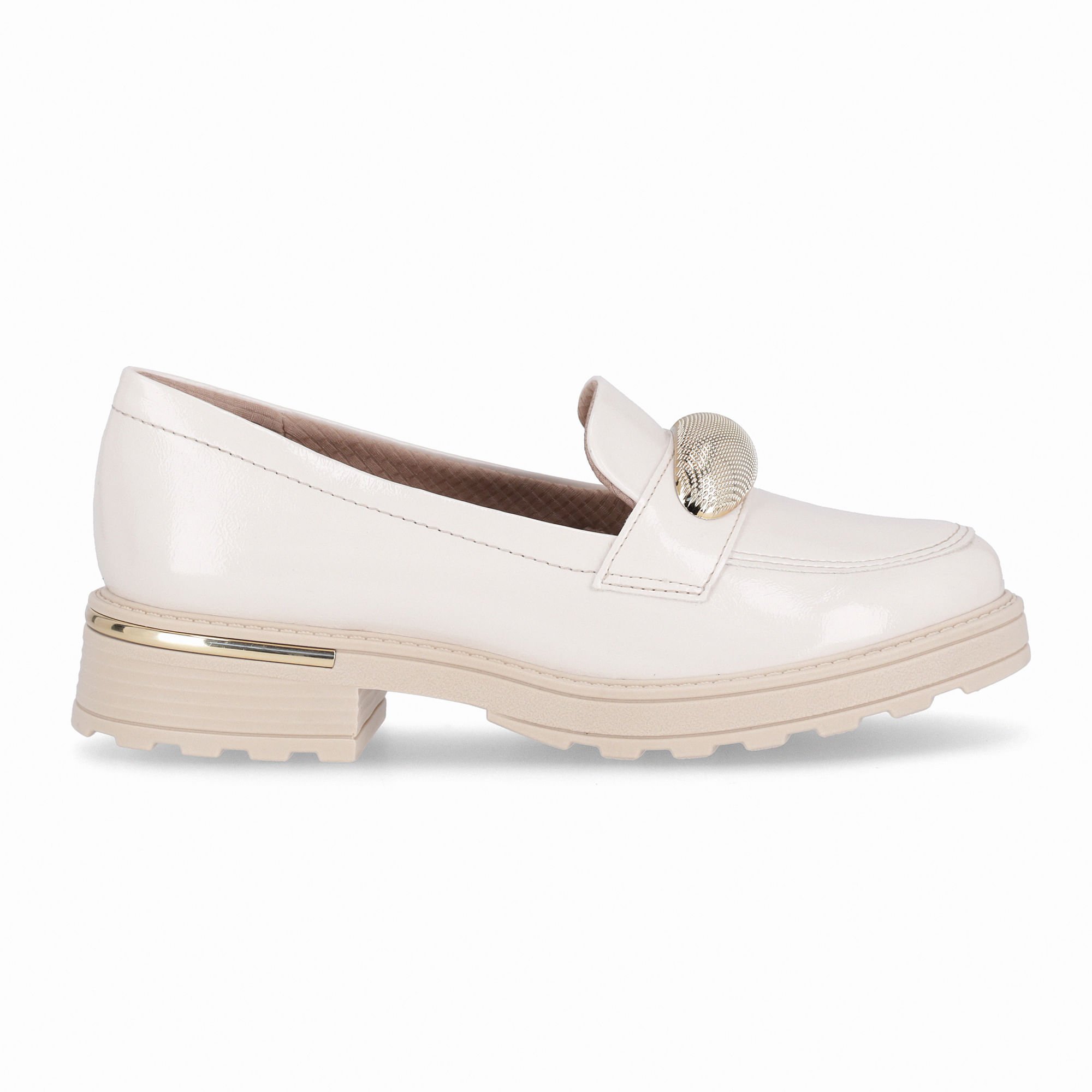 PICCADILLY MAXI - Sapato Mocassim Gisa Anabela Médio Off White