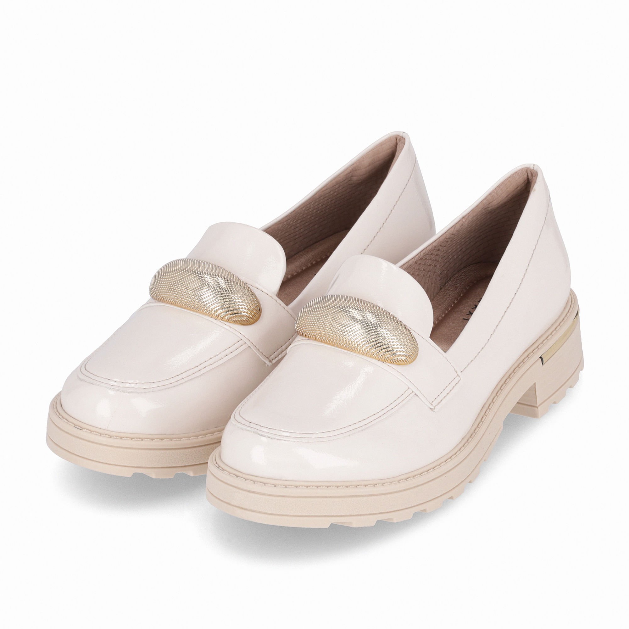 PICCADILLY MAXI - Sapato Mocassim Gisa Anabela Médio Off White Branco 2