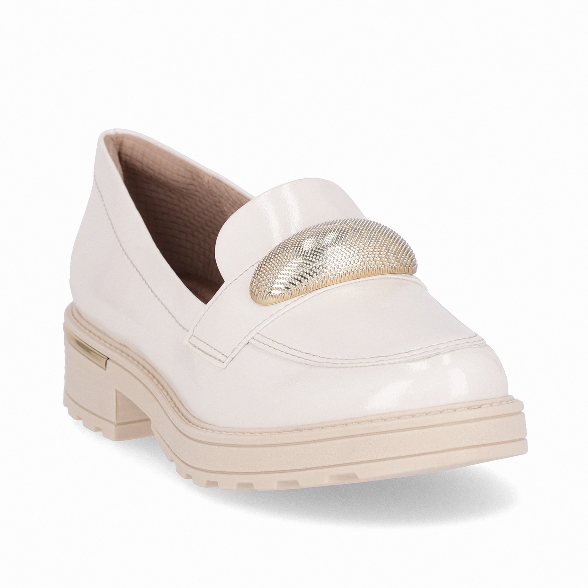 PICCADILLY MAXI - Sapato Mocassim Gisa Anabela Médio Off White Branco 3