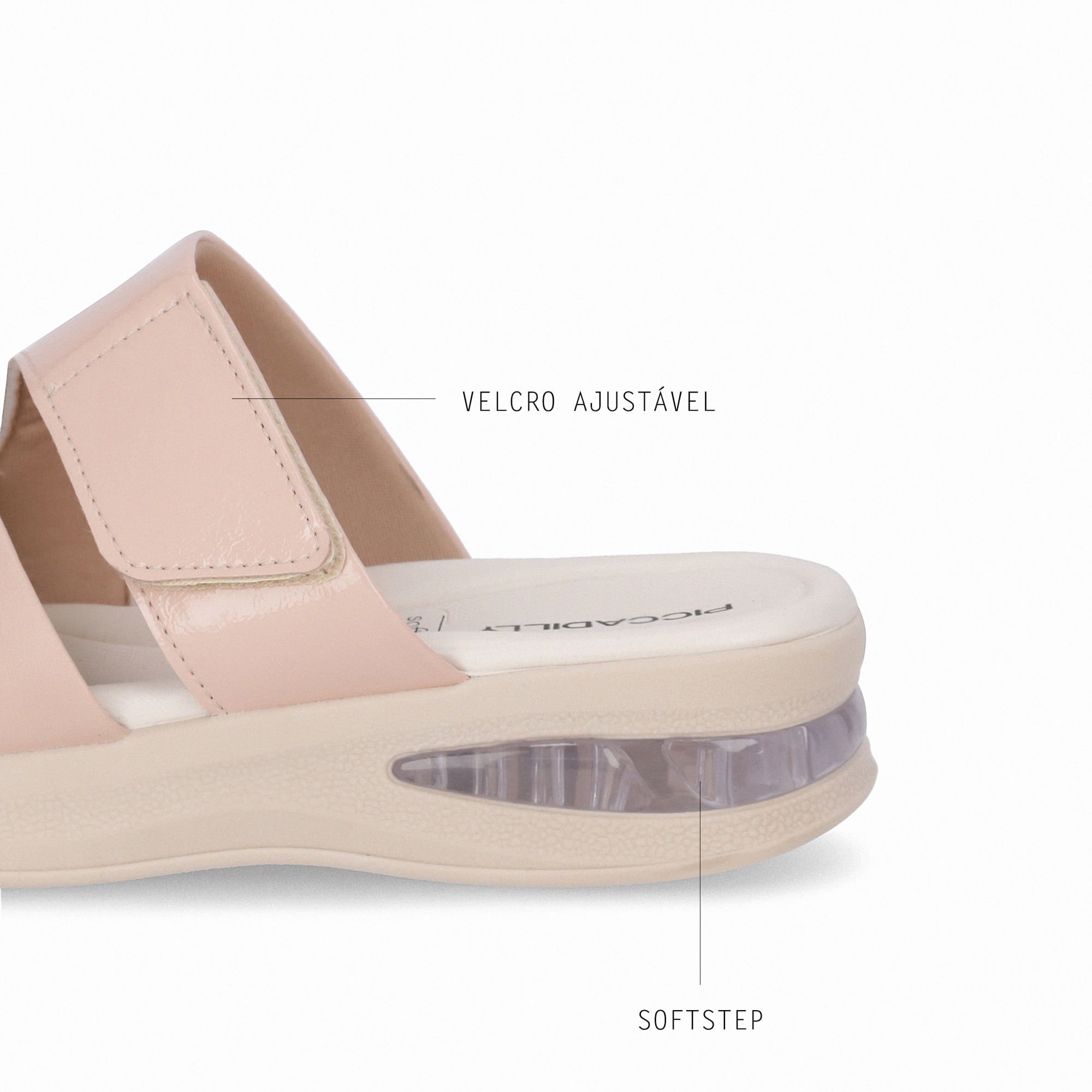 Tamanco SoftStep Anabela Médio Rose Bege 4