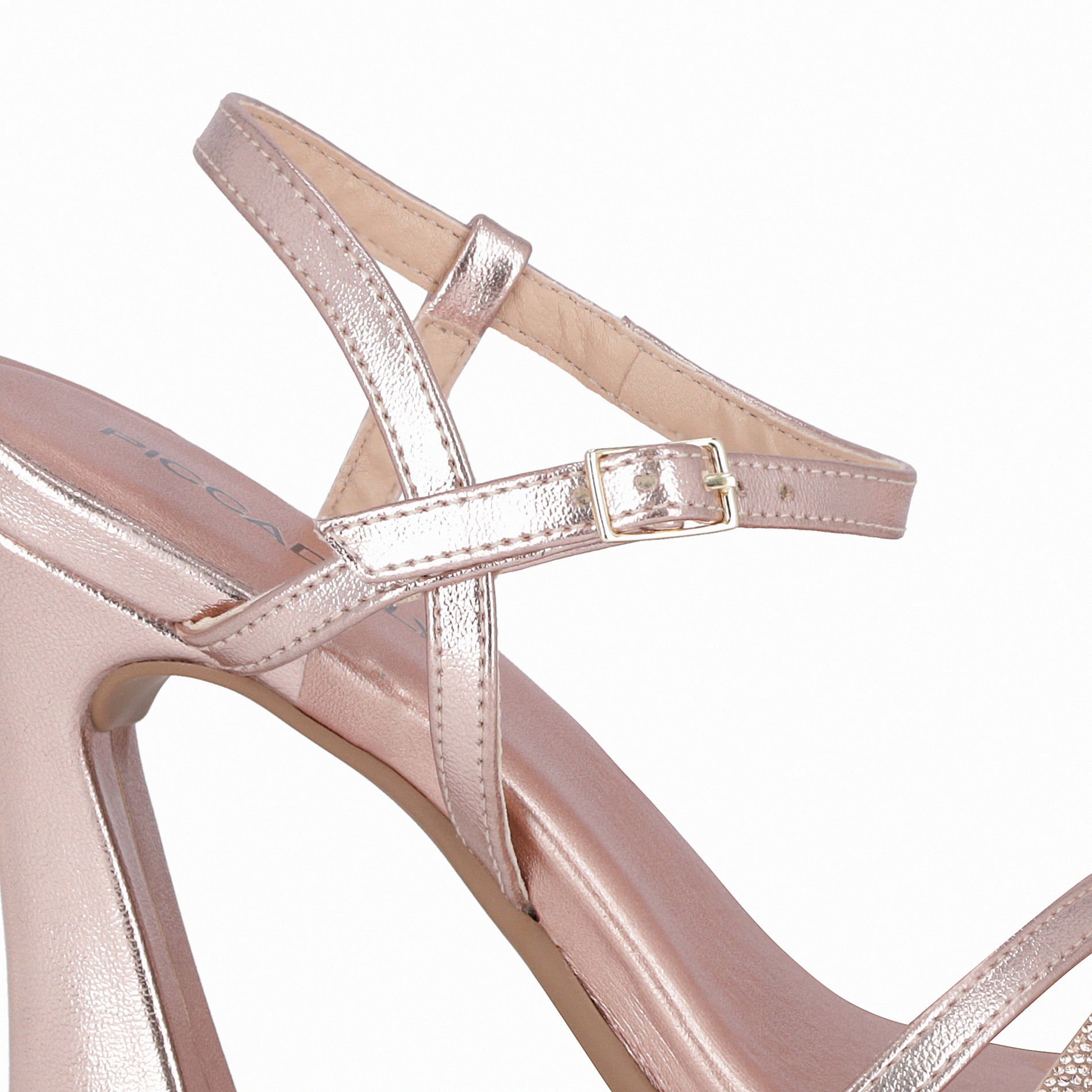 Sandália Rafa Salto Alto Ouro Rosado Rose Gold 3