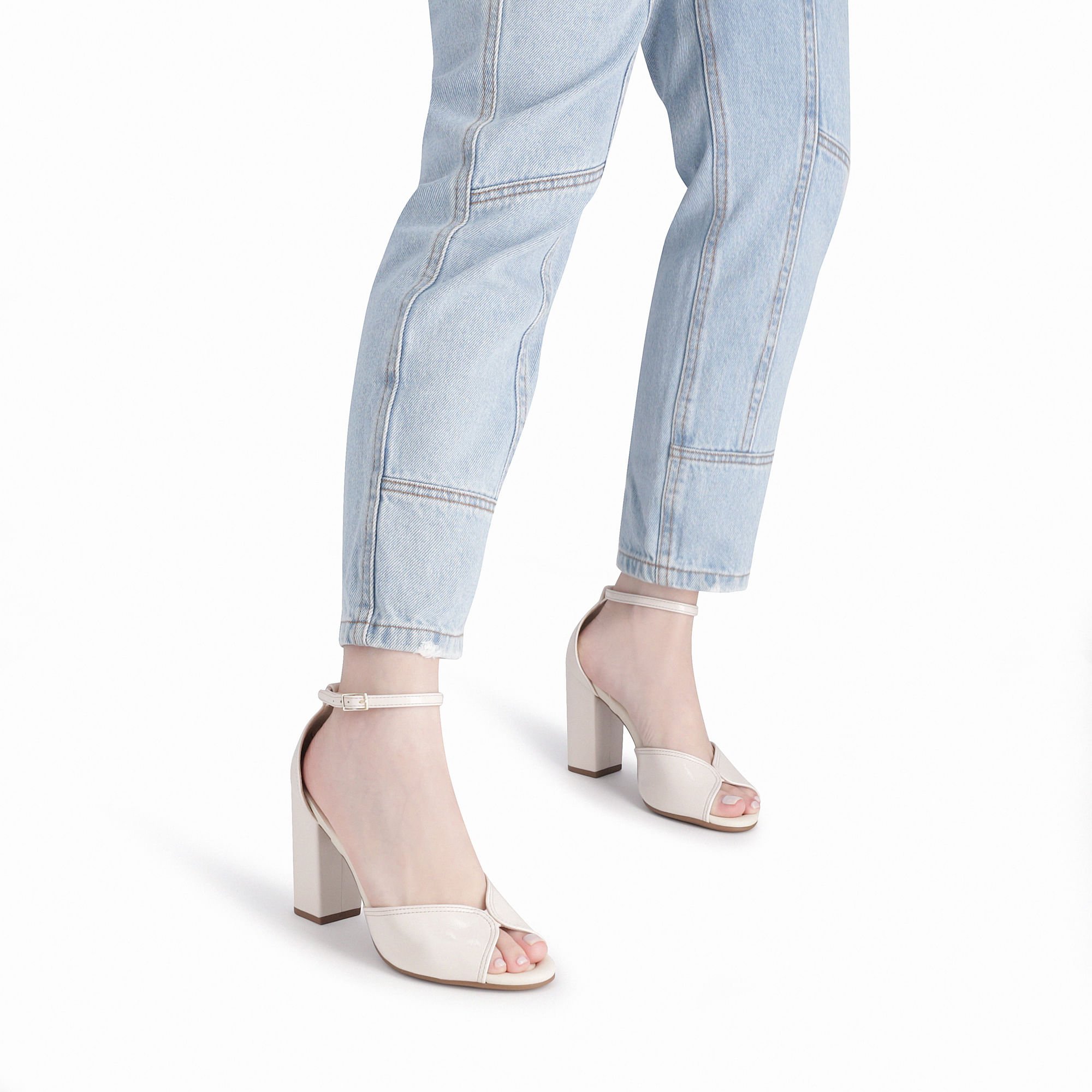 Sandália Rafa Salto Alto Off White Branco 3