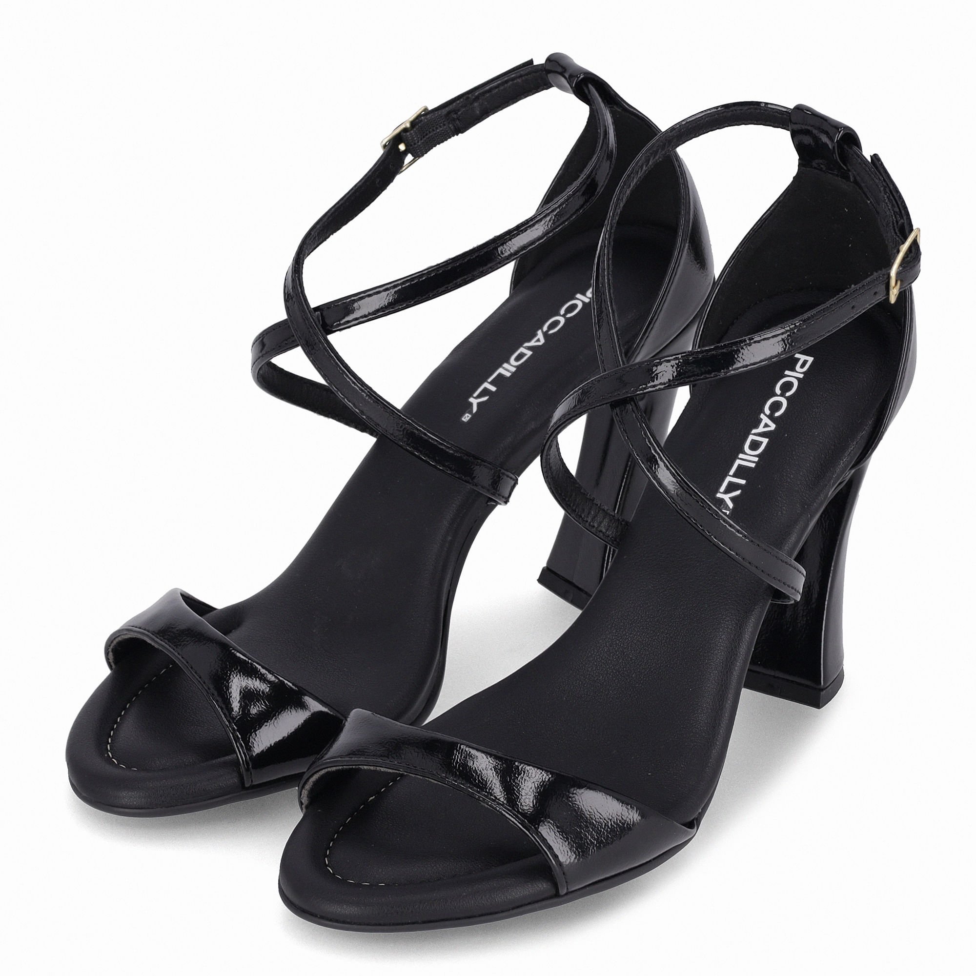 Sandália Rafa Salto Alto Preto Preto 2