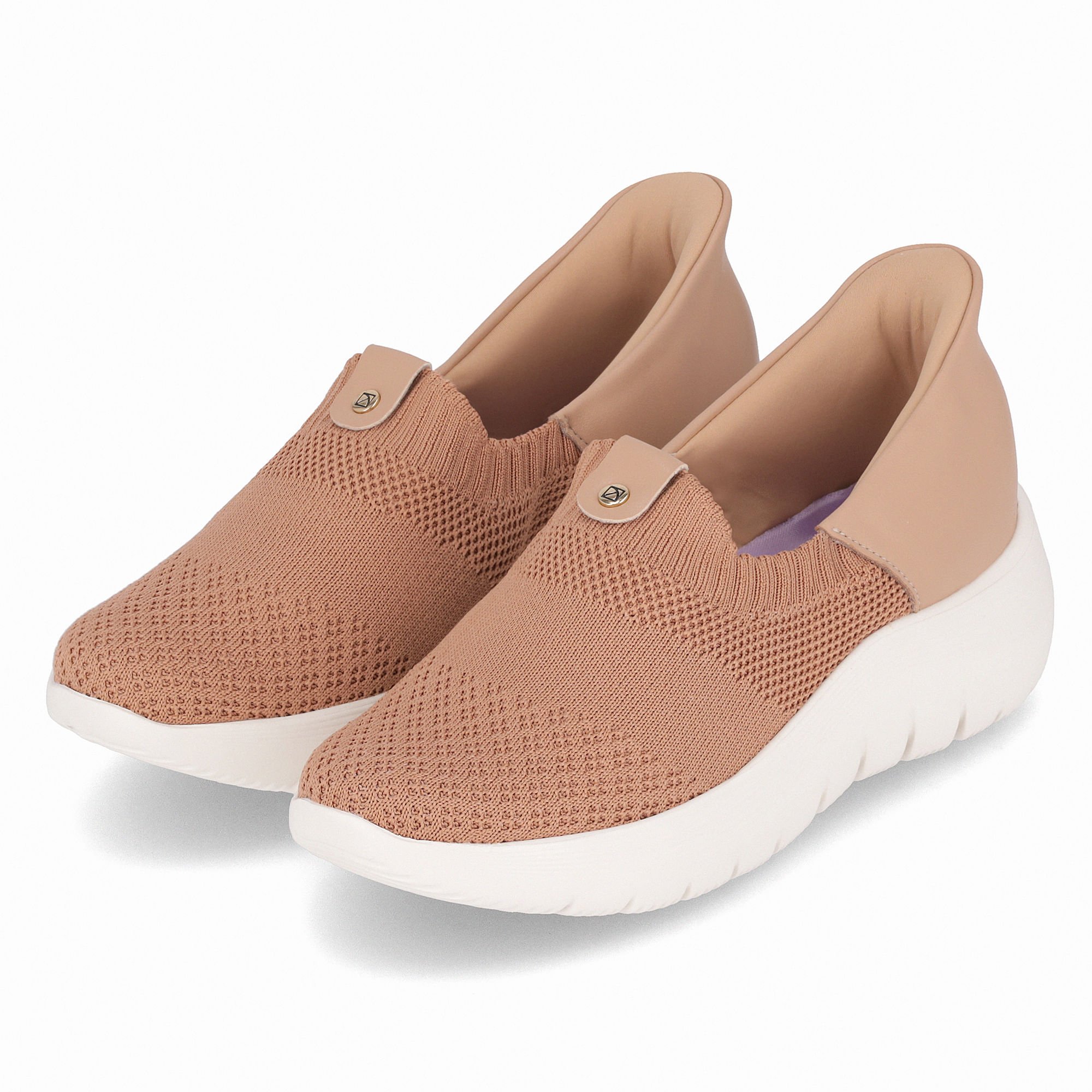 Tênis SlipFit Salto Médio Nude Claro Marrom 2