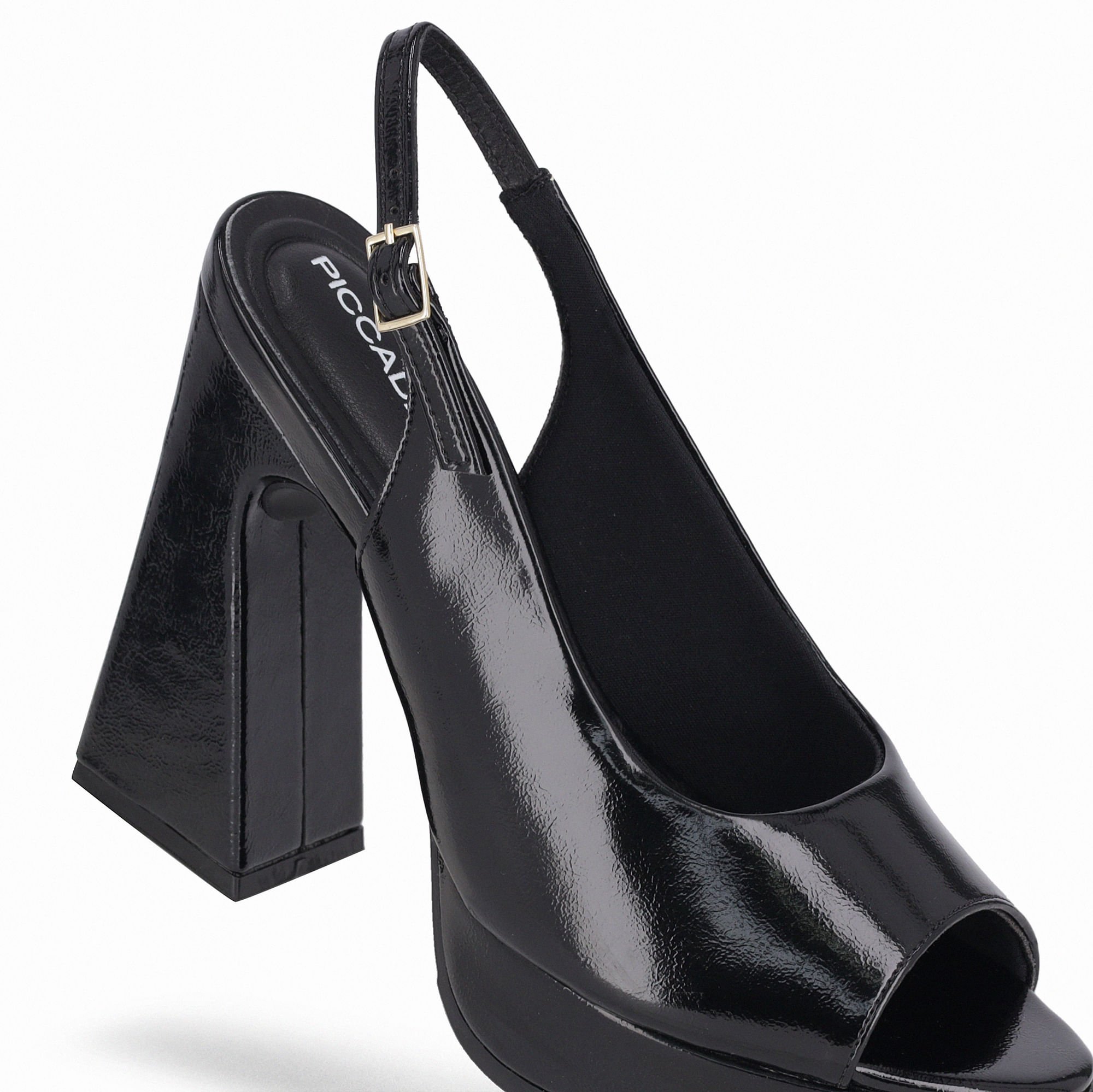 Sandália Slingback Cristine Salto Alto Preto Preto 2
