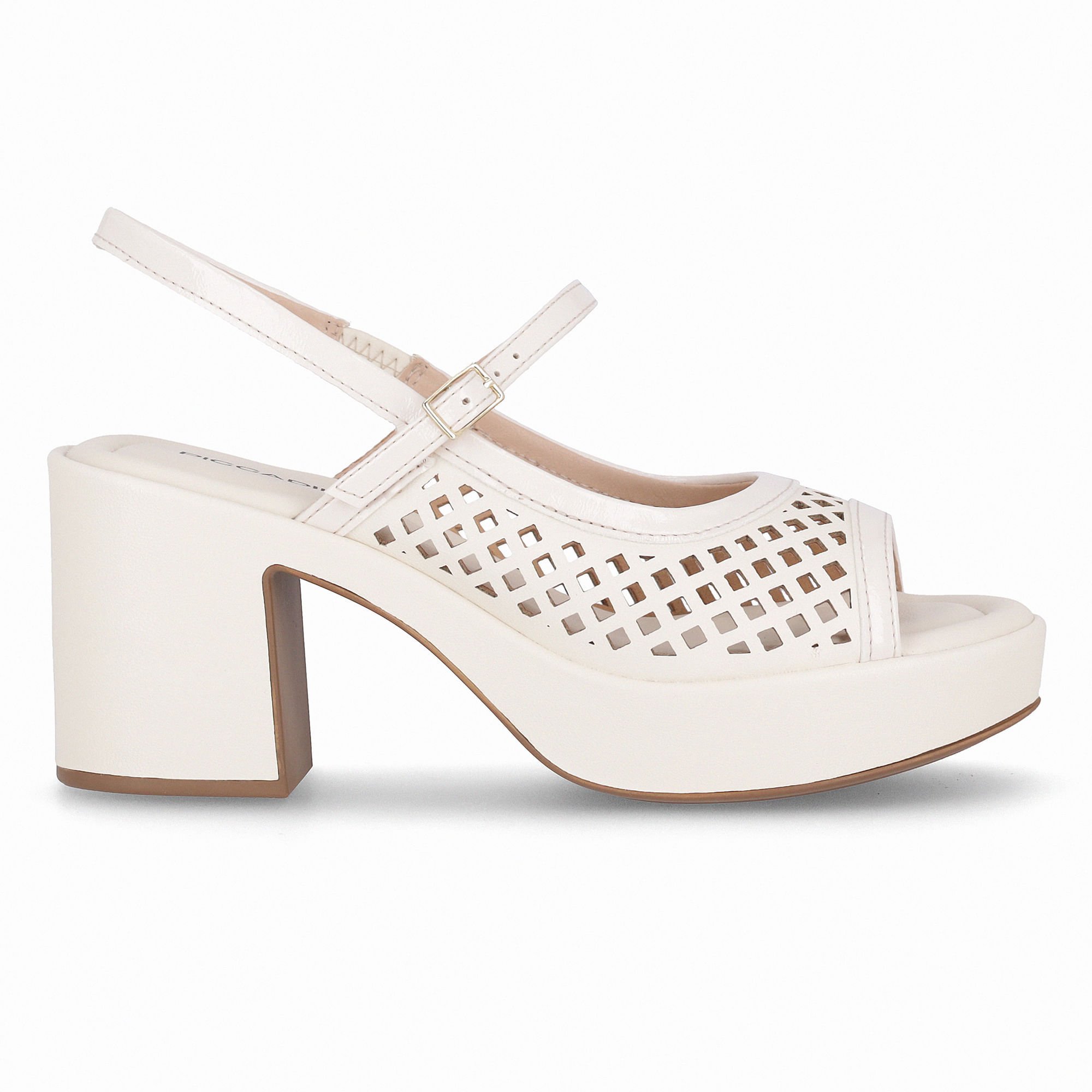 Sandália Slingback Marcia Salto Alto Off White