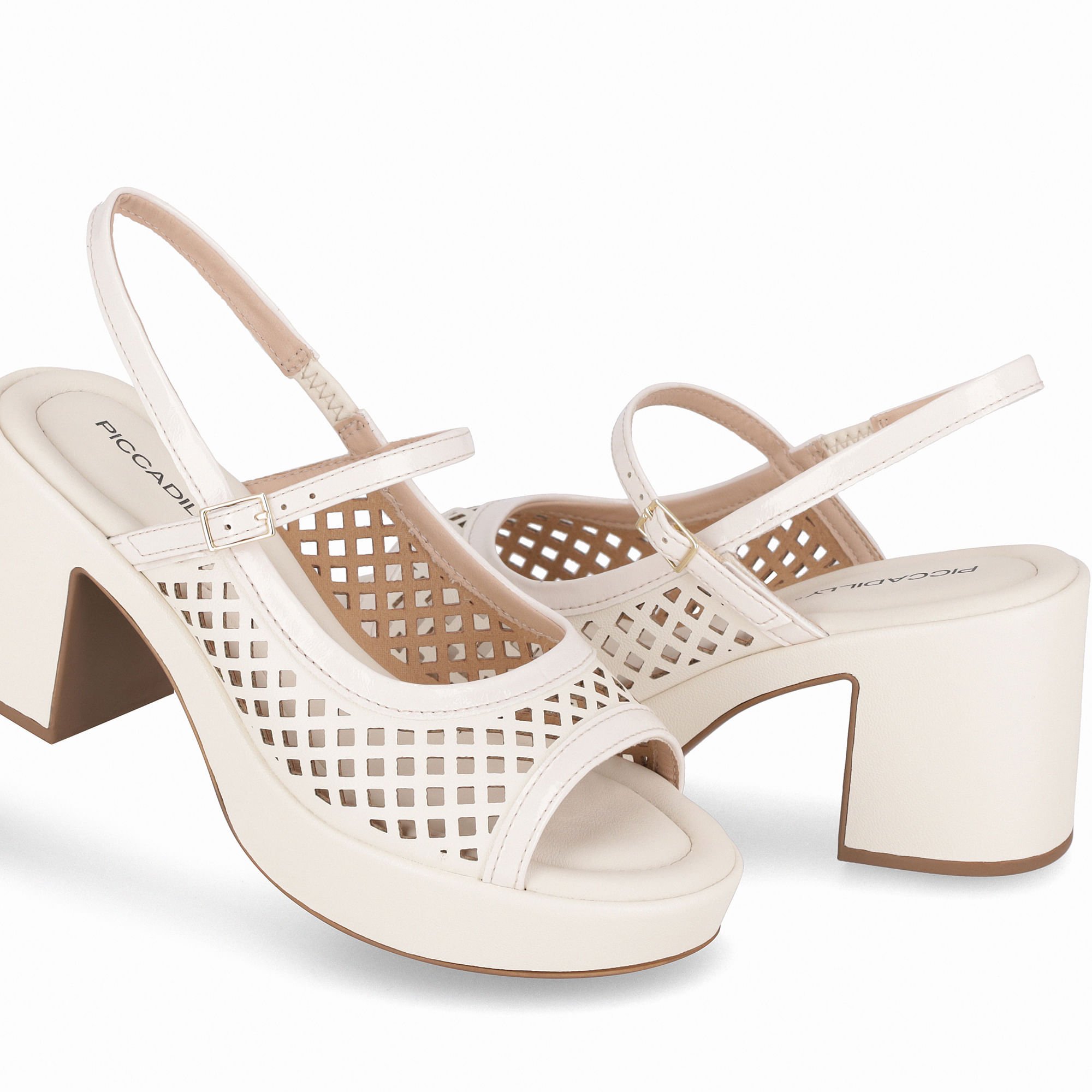 Sandália Slingback Marcia Salto Alto Off White Branco 4