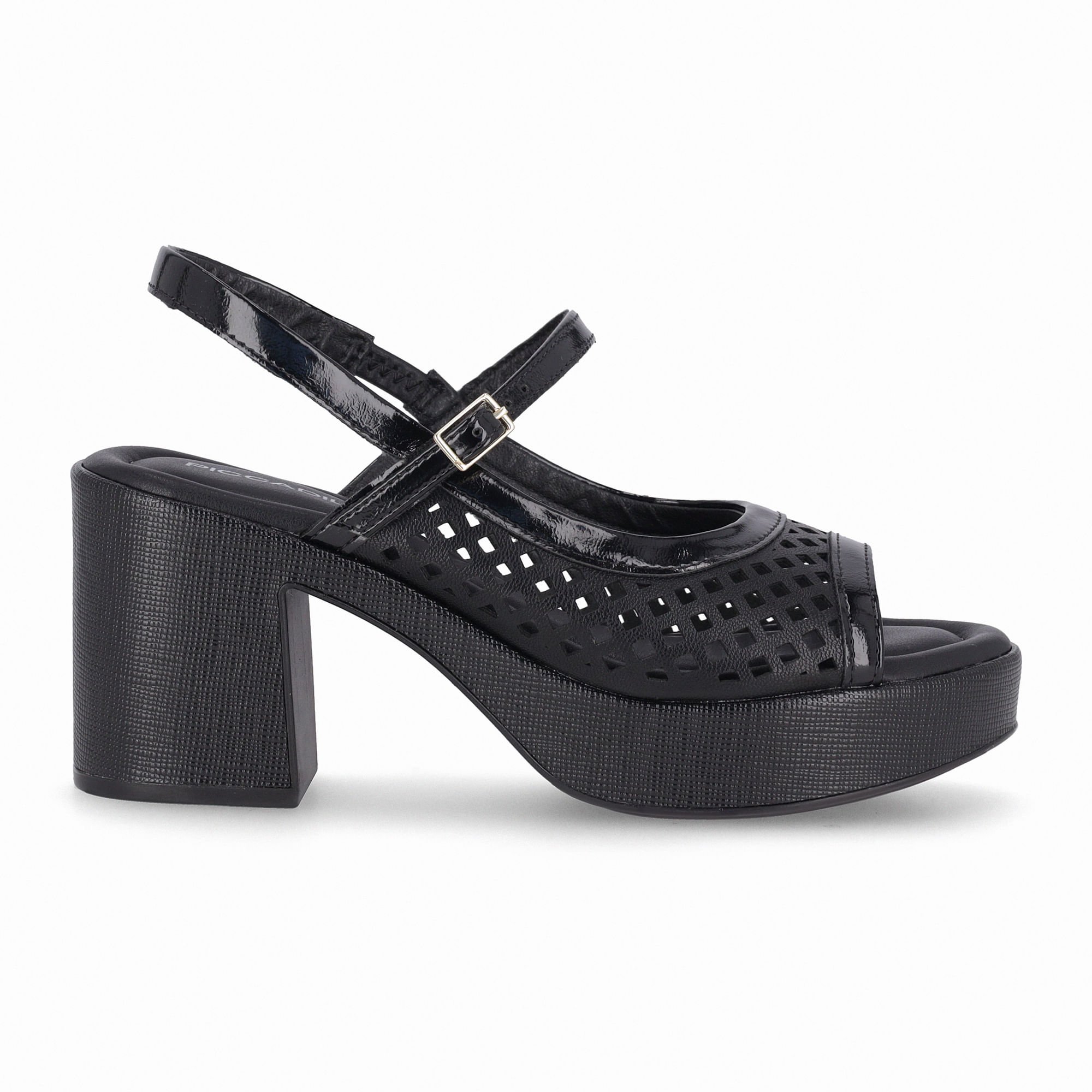 Sandália Slingback Marcia Salto Alto Preto