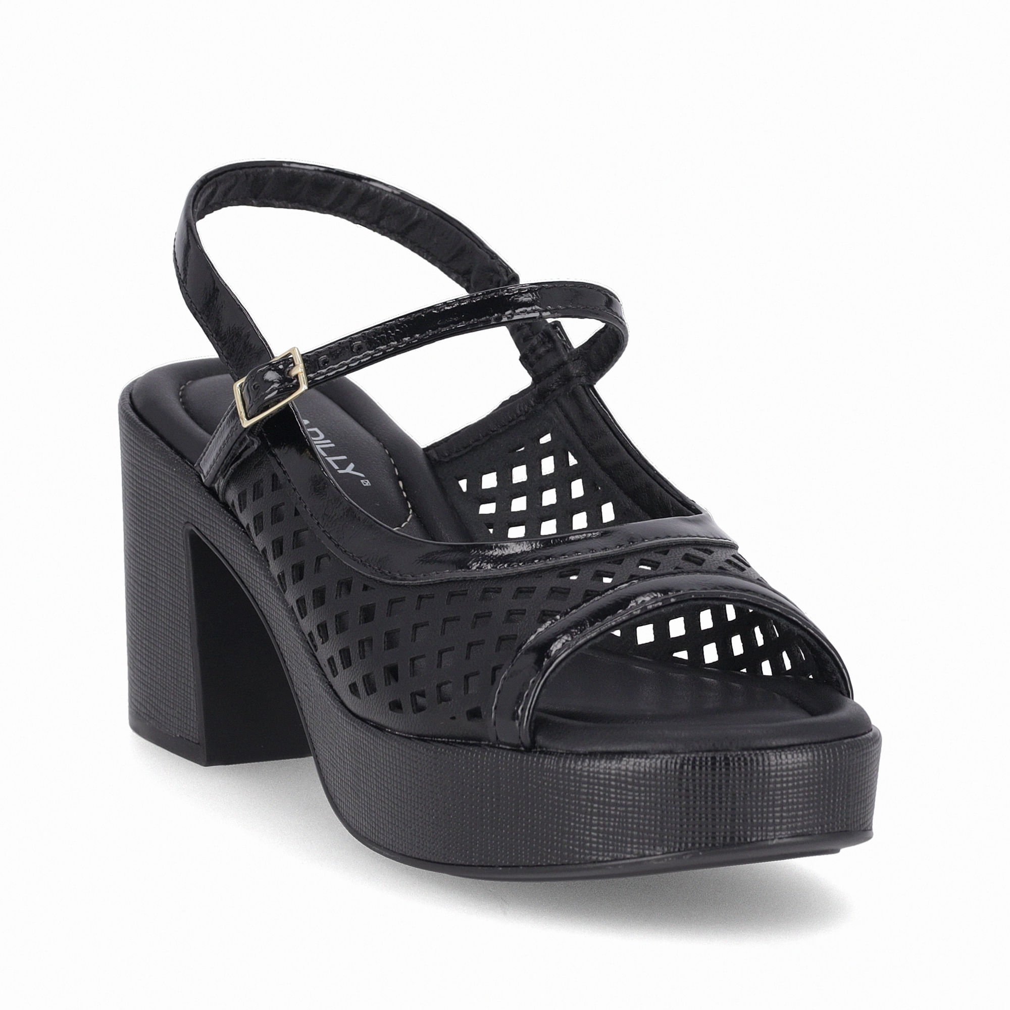Sandália Slingback Marcia Salto Alto Preto Preto 3