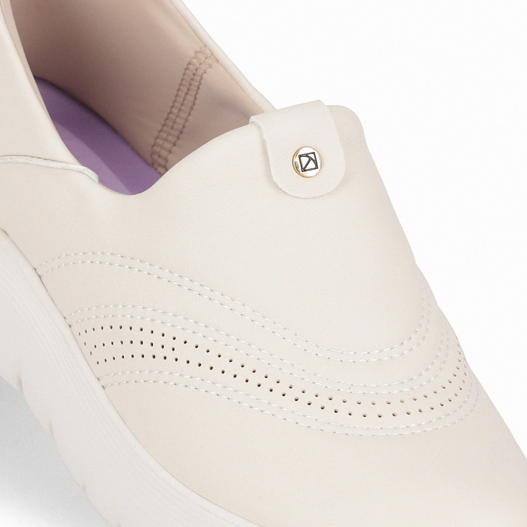 Tênis SlipFit Salto Médio Off White Branco 3