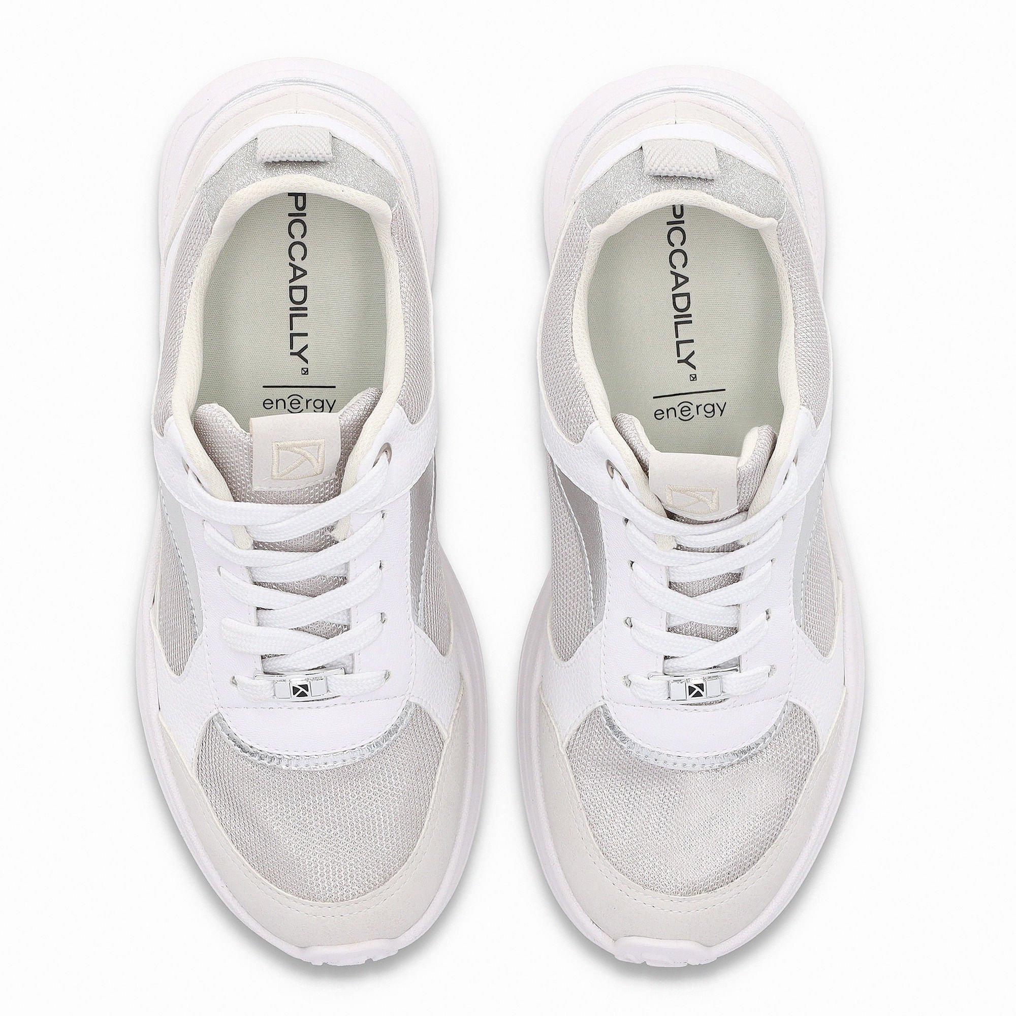Tênis Energy Anabela Médio Cinza Branco 5