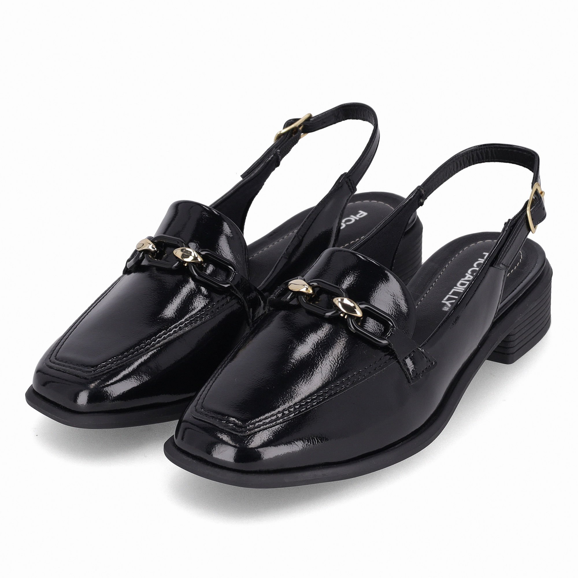 Sapato Slingback Giovanna Salto Baixo Preto Preto 2