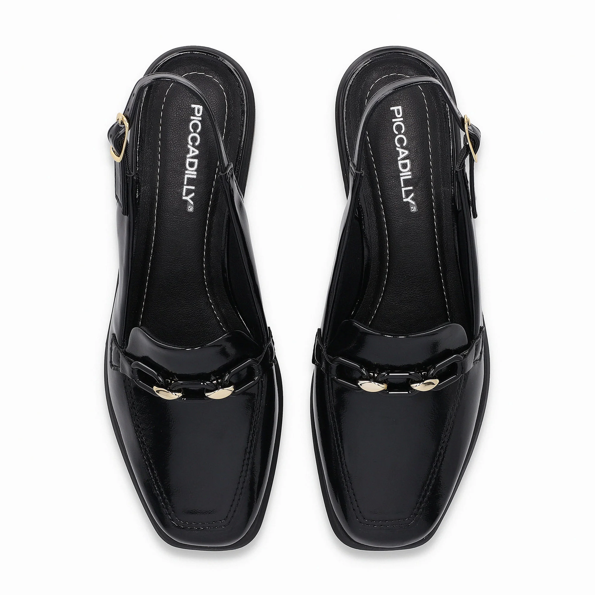 Sapato Slingback Giovanna Salto Baixo Preto Preto 5