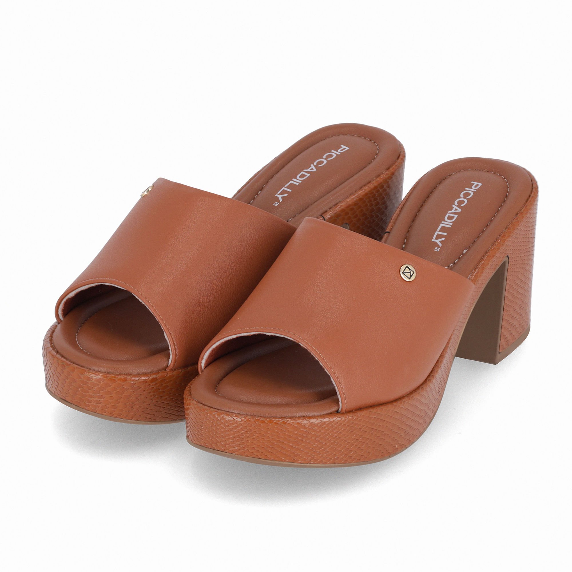 Tamanco Marcia Salto Alto Ocre Marrom 2