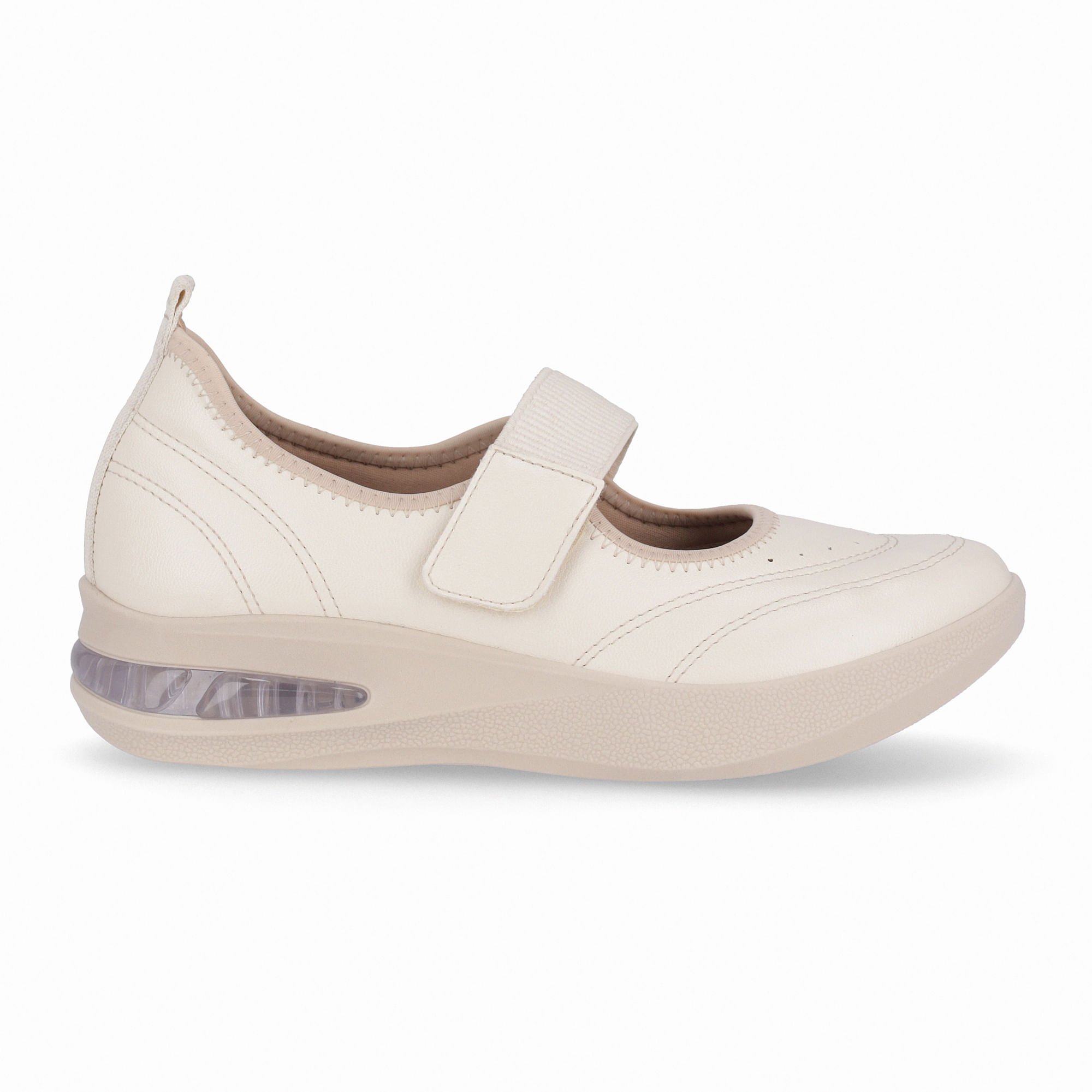 Tênis SoftStep Anabela Médio Off White com Marfim