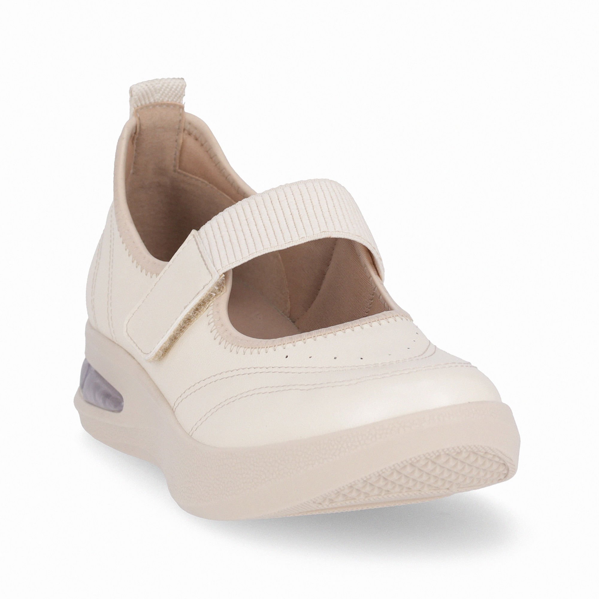 Tênis SoftStep Anabela Médio Off White com Marfim Bege 3
