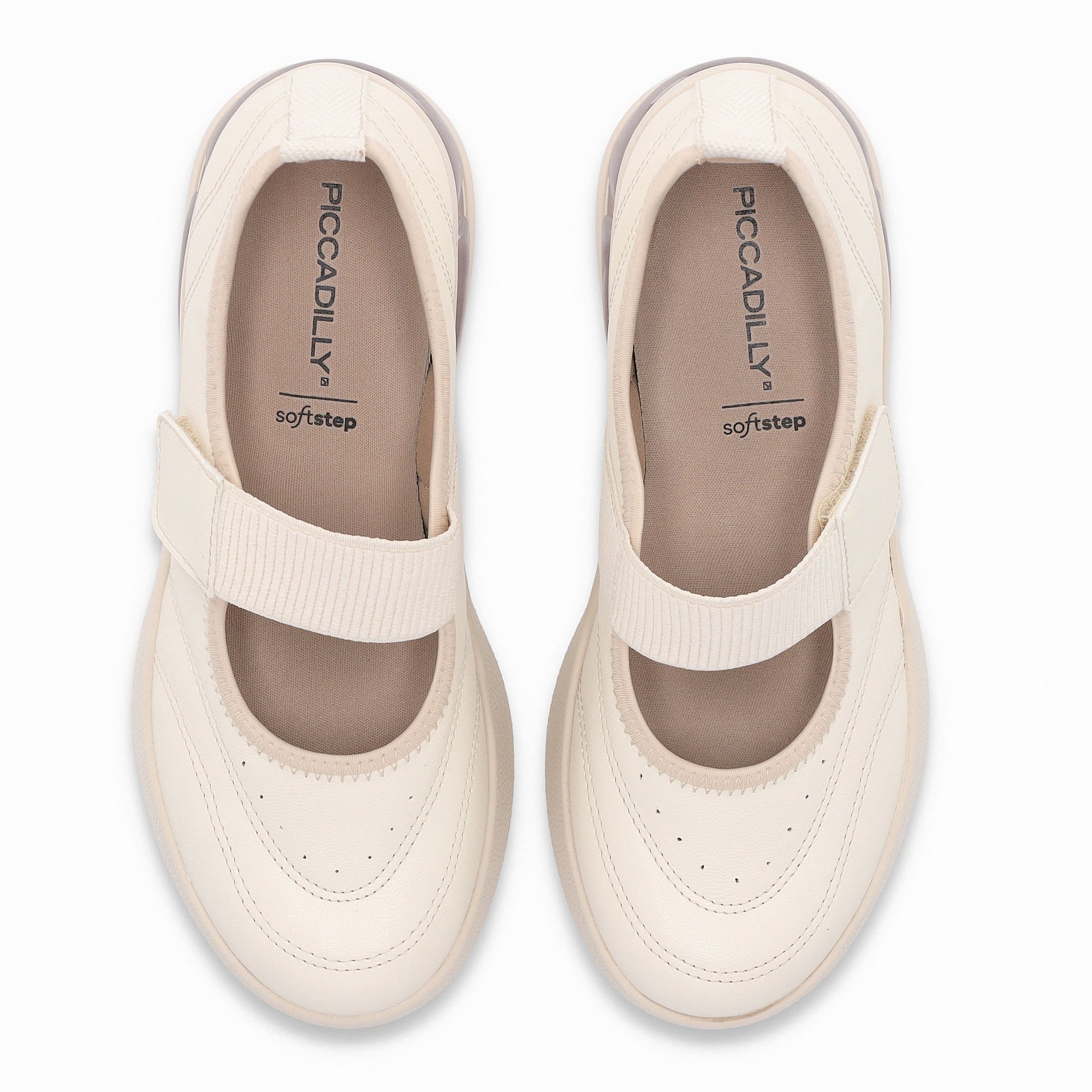 Tênis SoftStep Anabela Médio Off White com Marfim Bege 5