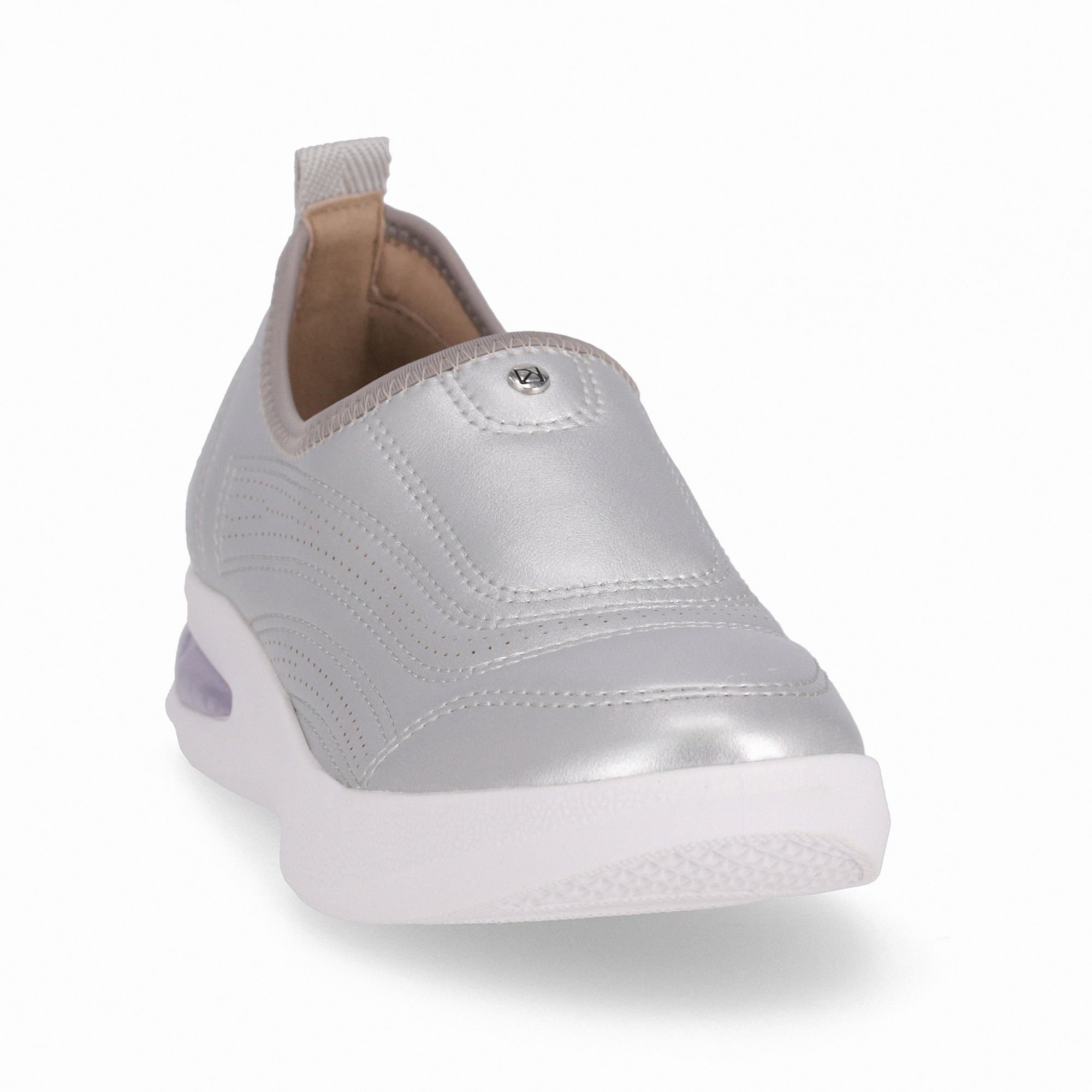 Tênis SoftStep Anabela Médio Prata com Cinza Prata 3