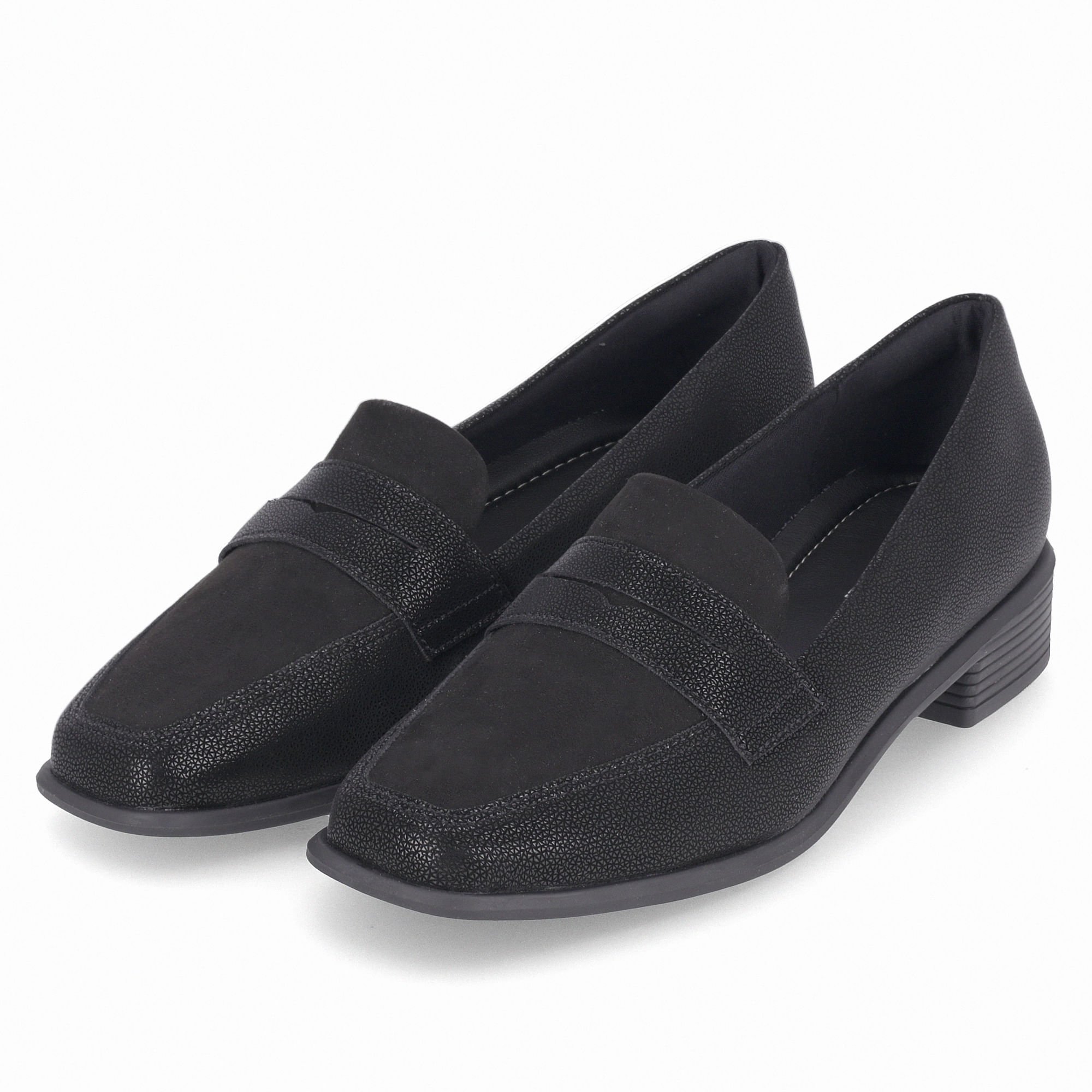 Loafer Giovanna Salto Baixo Preto Preto 2