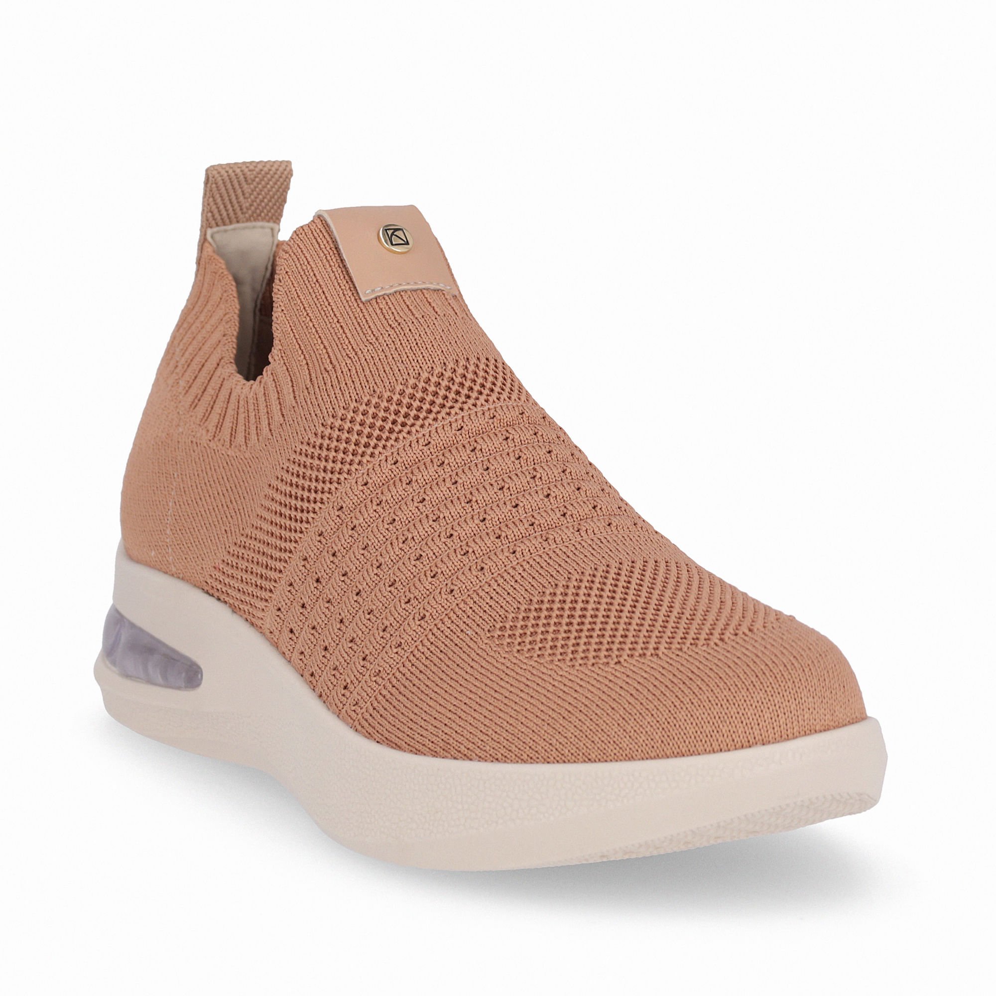 Tênis SoftStep Anabela Médio Nude Claro Marrom 3