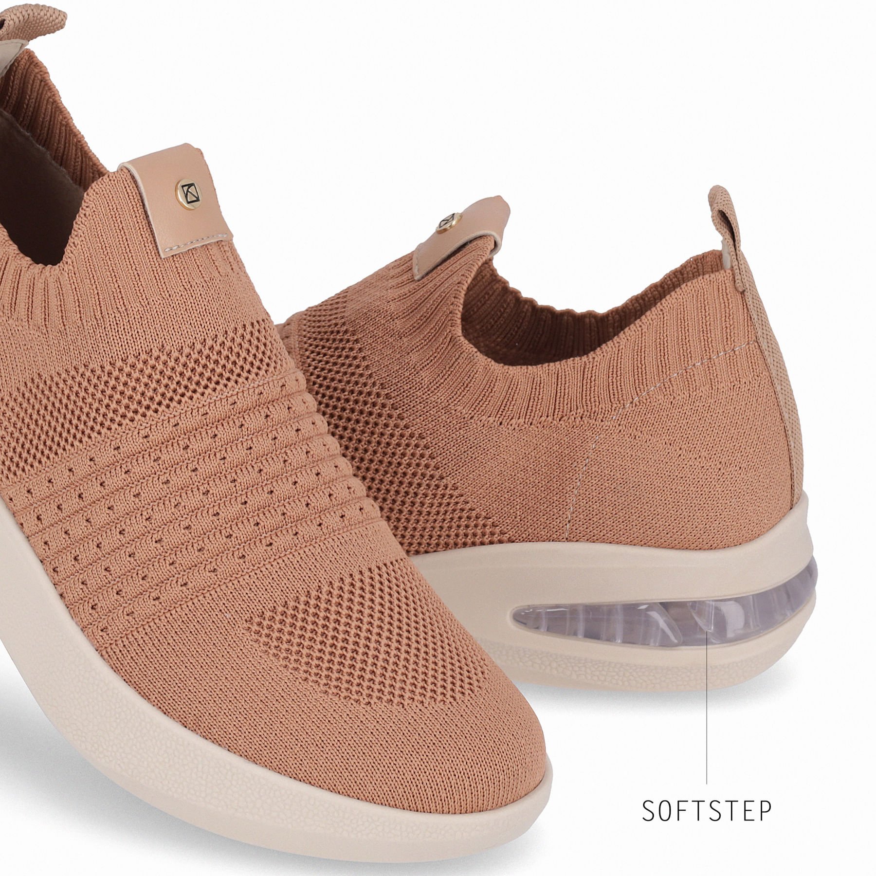 Tênis SoftStep Anabela Médio Nude Claro Marrom 5