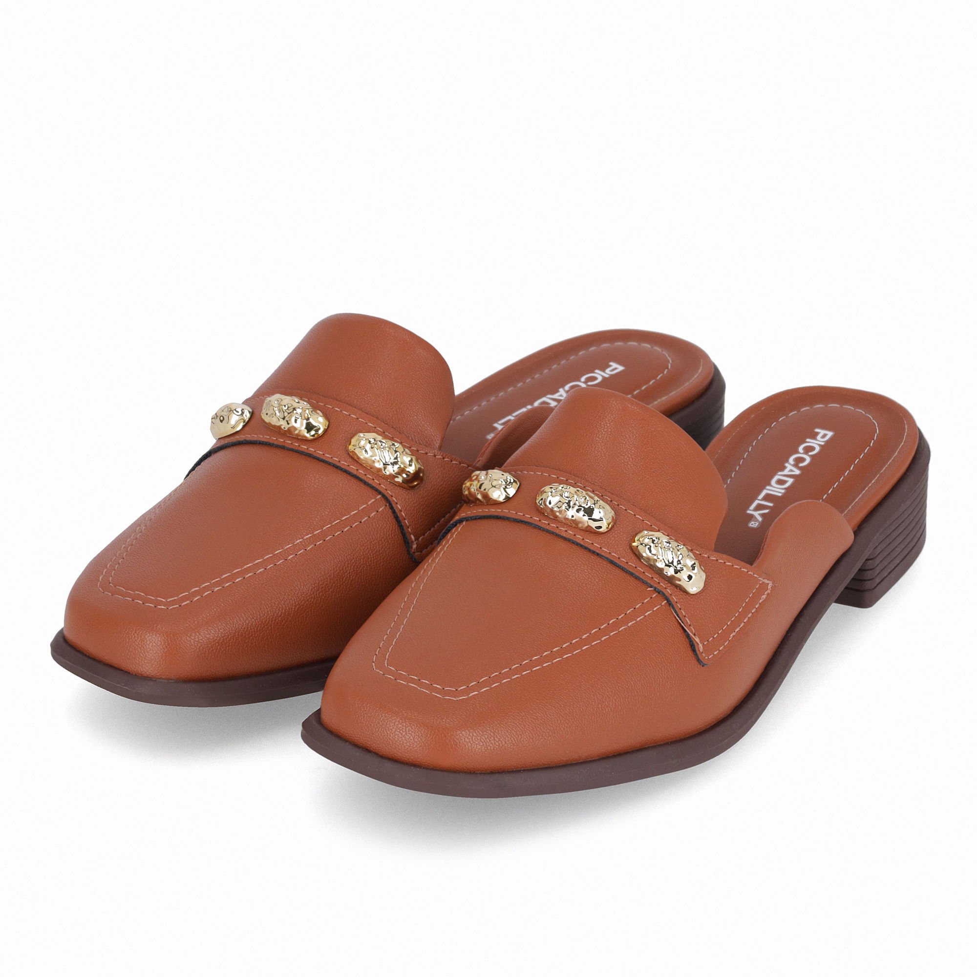 Mule Giovanna Salto Baixo Ocre Marrom 2