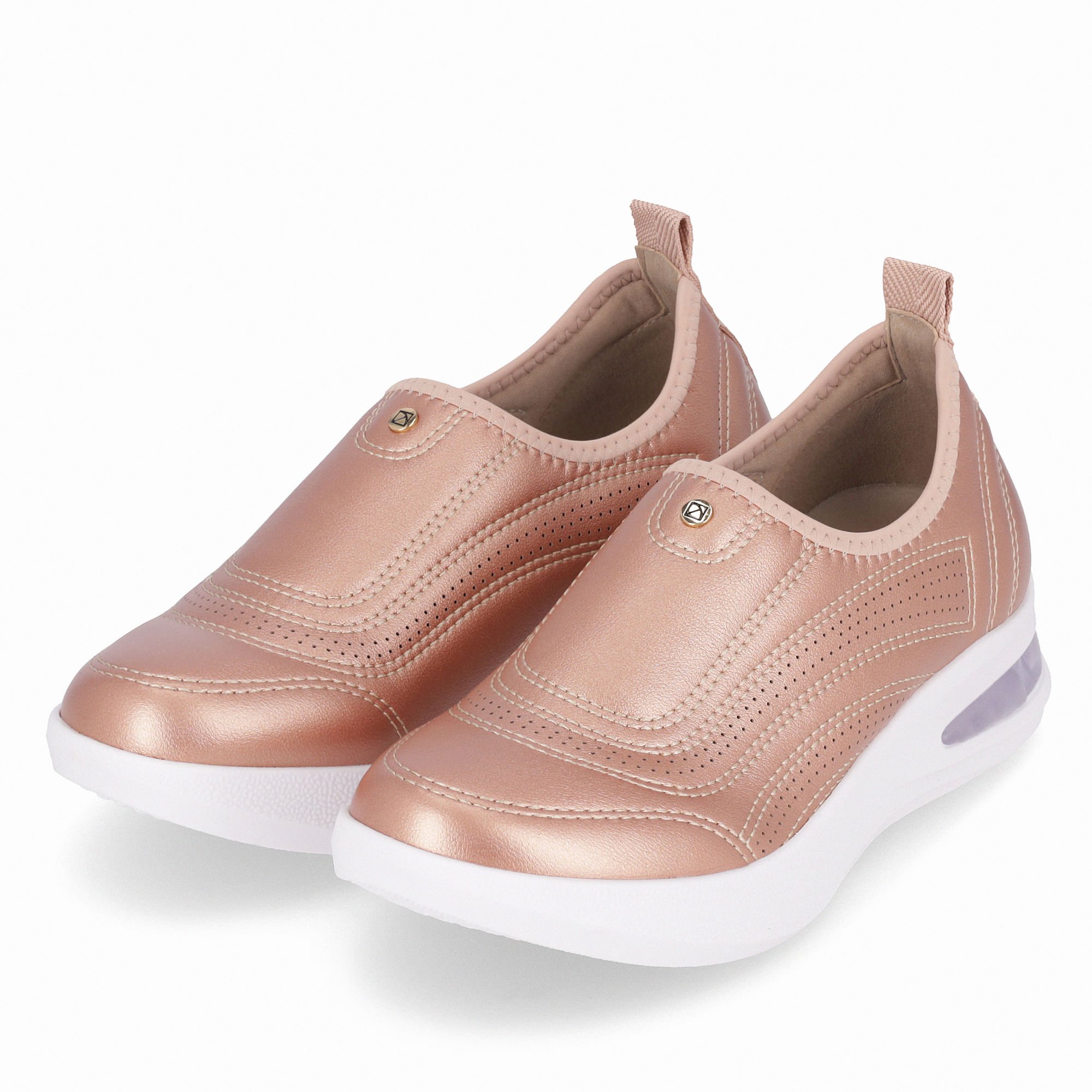 Tênis SoftStep Anabela Médio Ouro Rosado com Rose Rose Gold 2