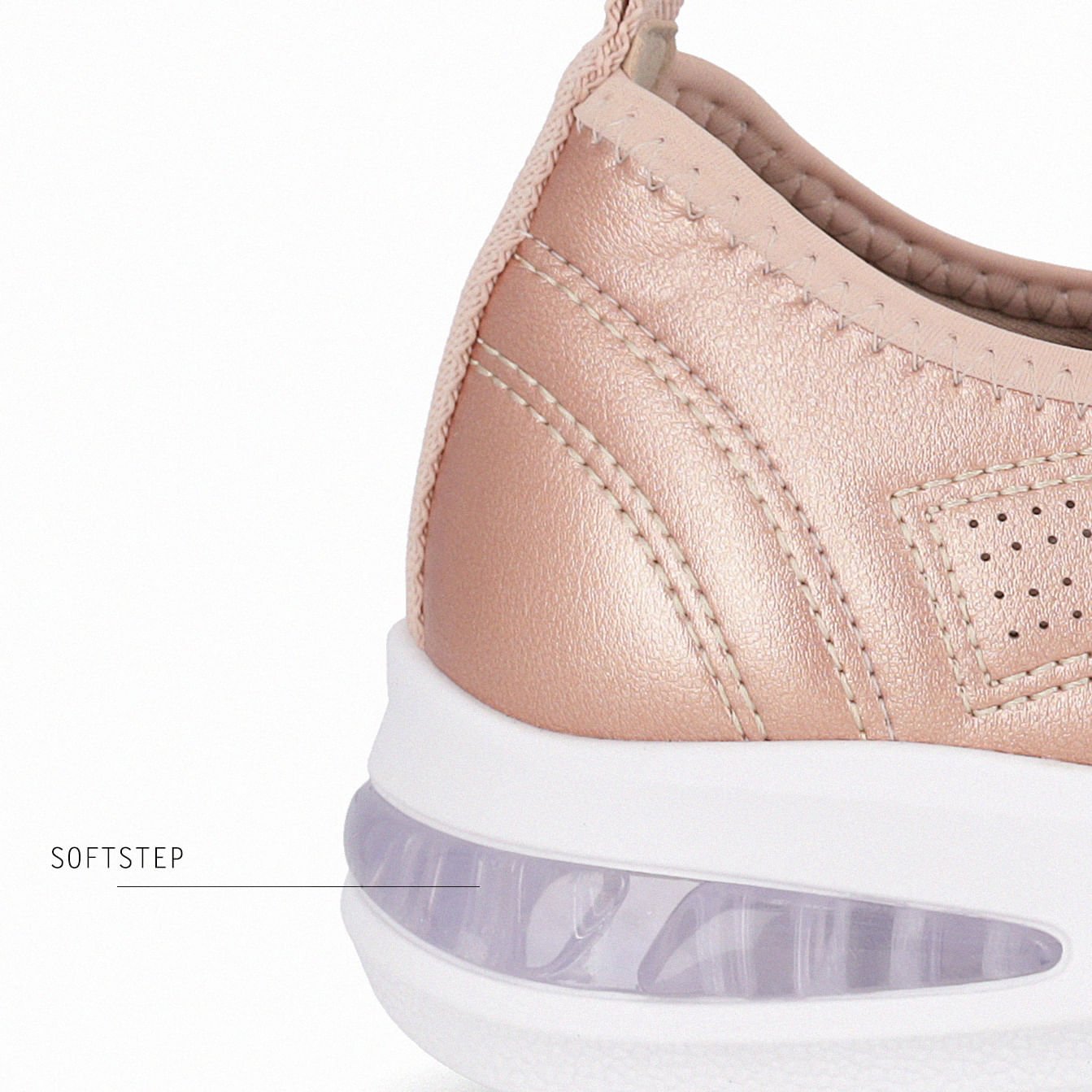 Tênis SoftStep Anabela Médio Ouro Rosado com Rose Rose Gold 4