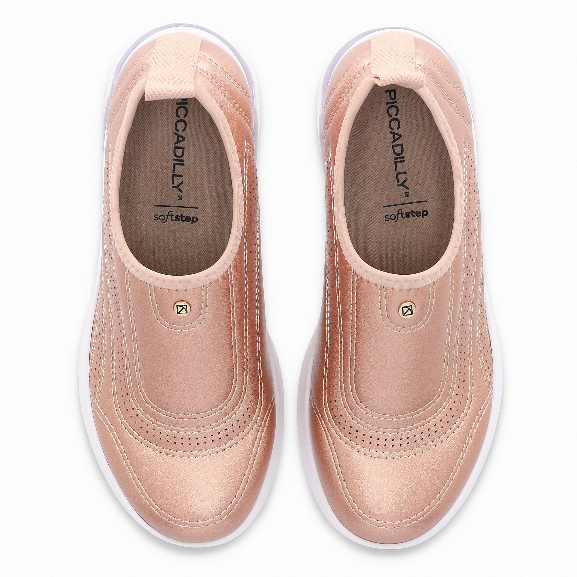 Tênis SoftStep Anabela Médio Ouro Rosado com Rose Rose Gold 6