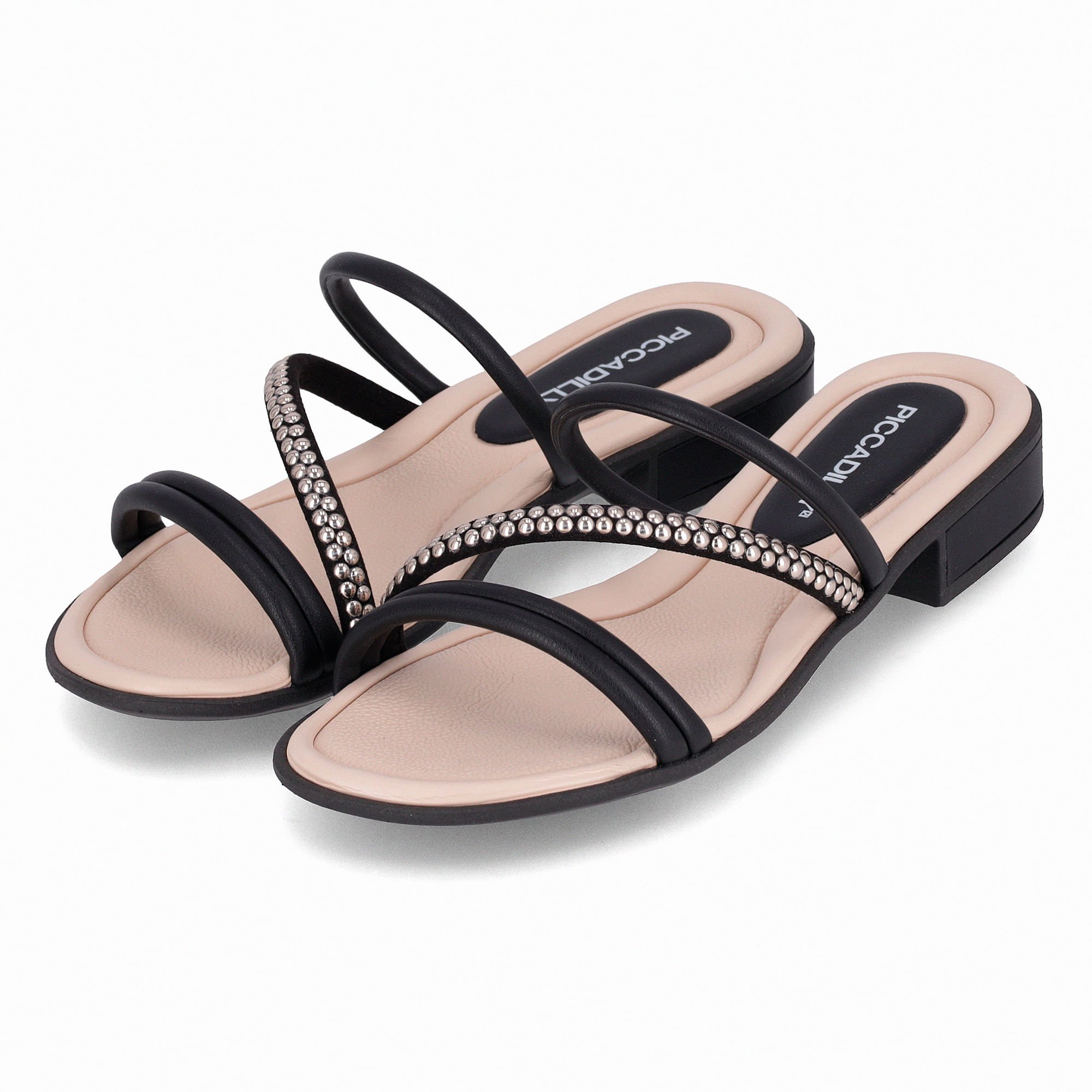 Tamanco Taila Salto Baixo Preto com Ouro Preto 2