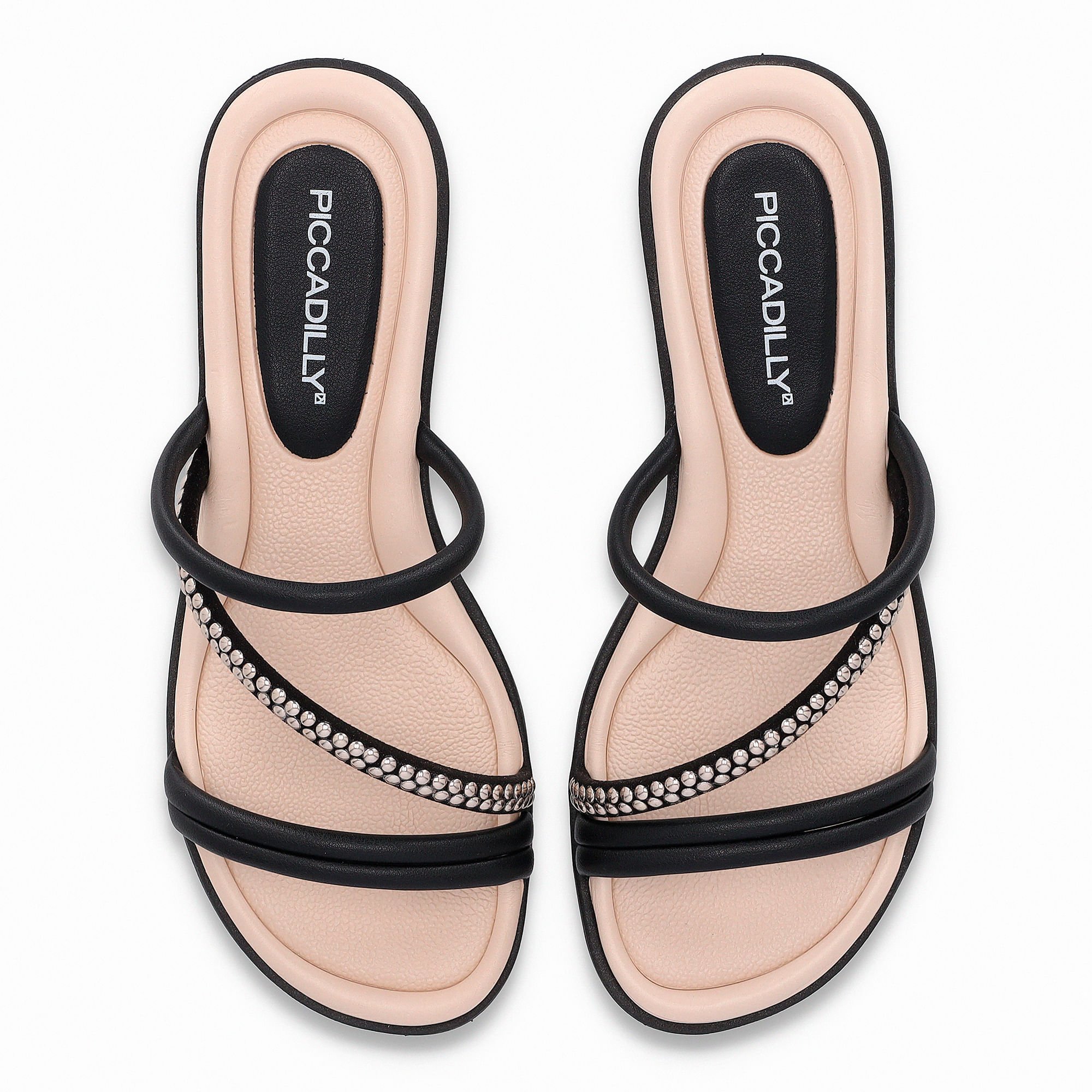 Tamanco Taila Salto Baixo Preto com Ouro Preto 5