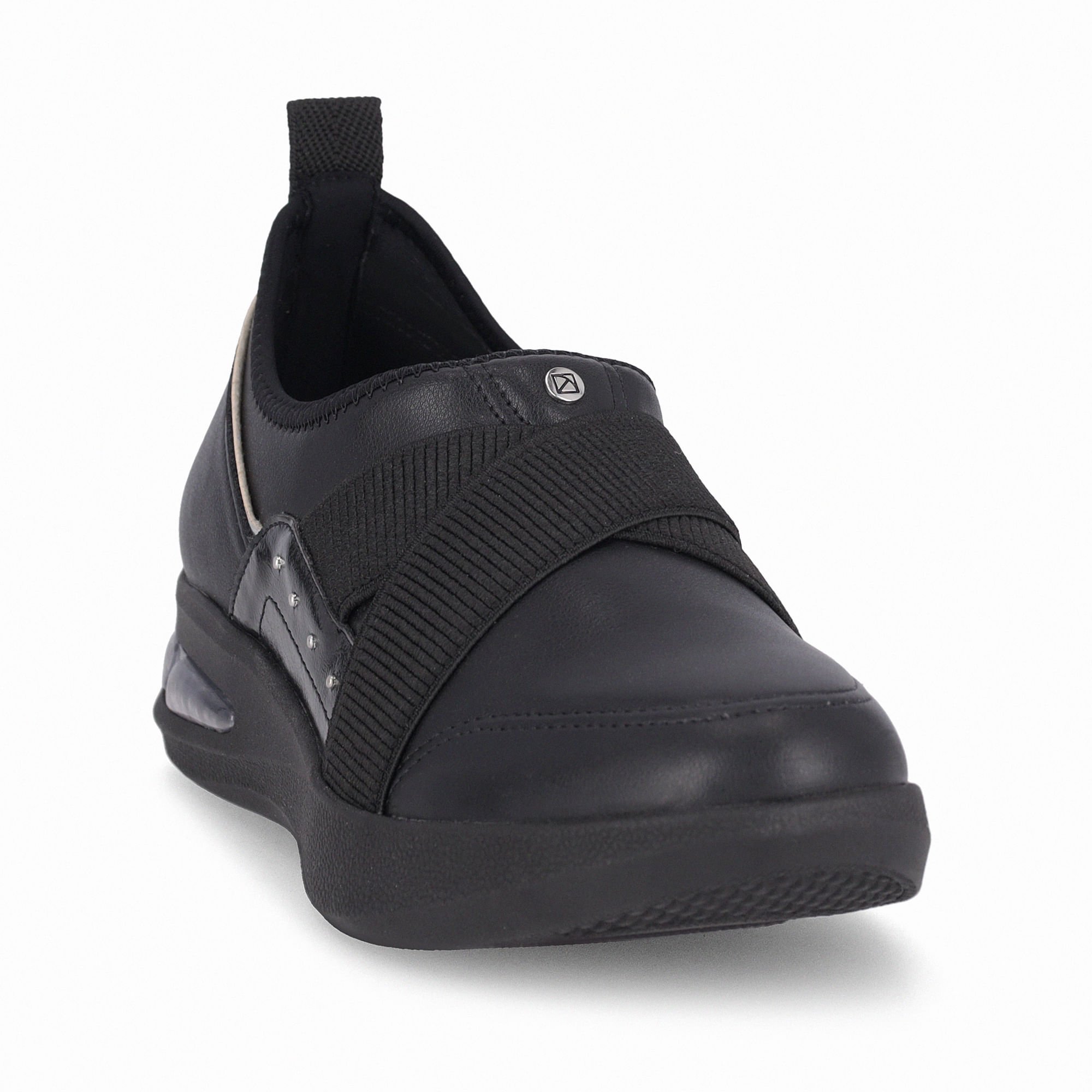 Tênis SoftStep Anabela Médio Preto com Prata Preto 3