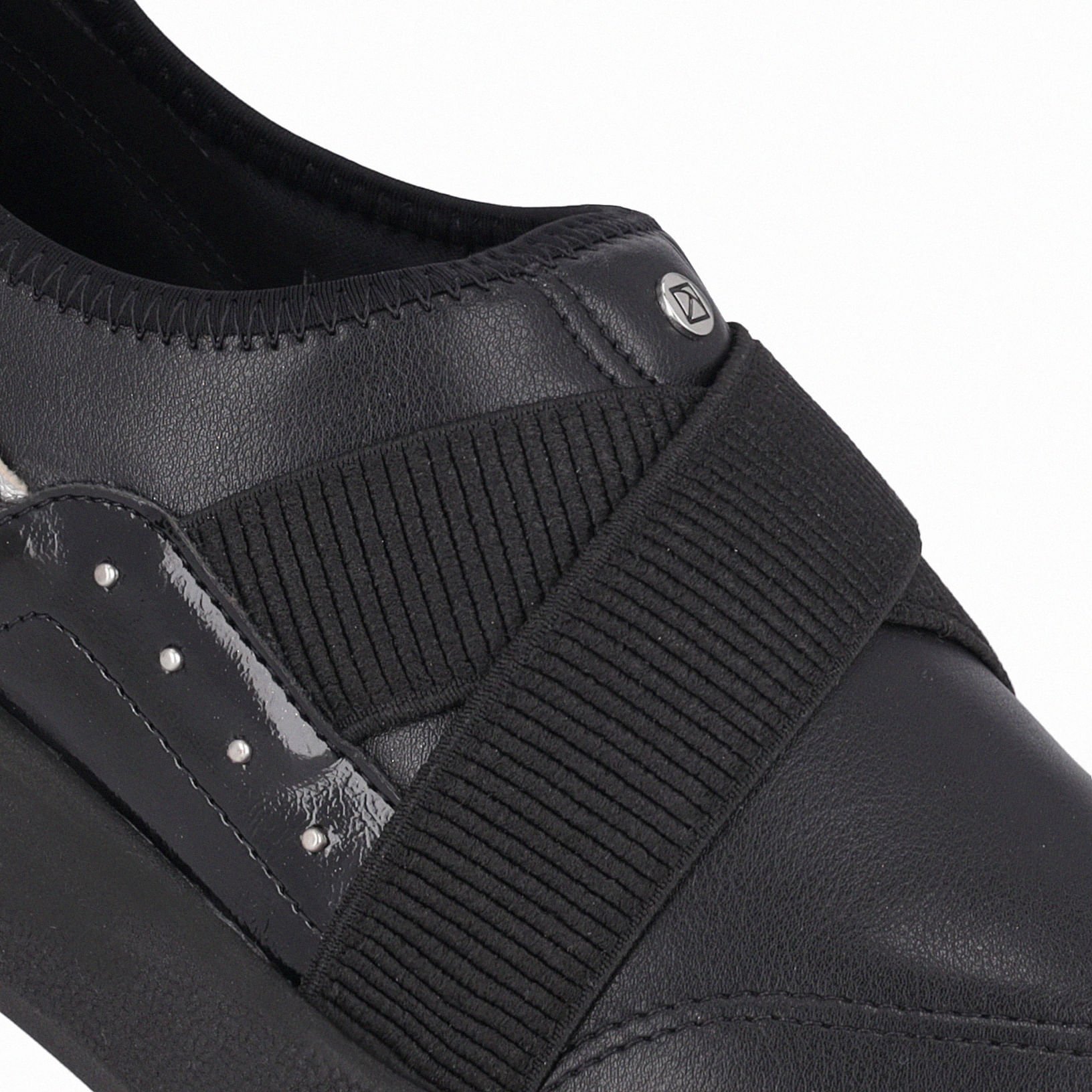 Tênis SoftStep Anabela Médio Preto com Prata Preto 4