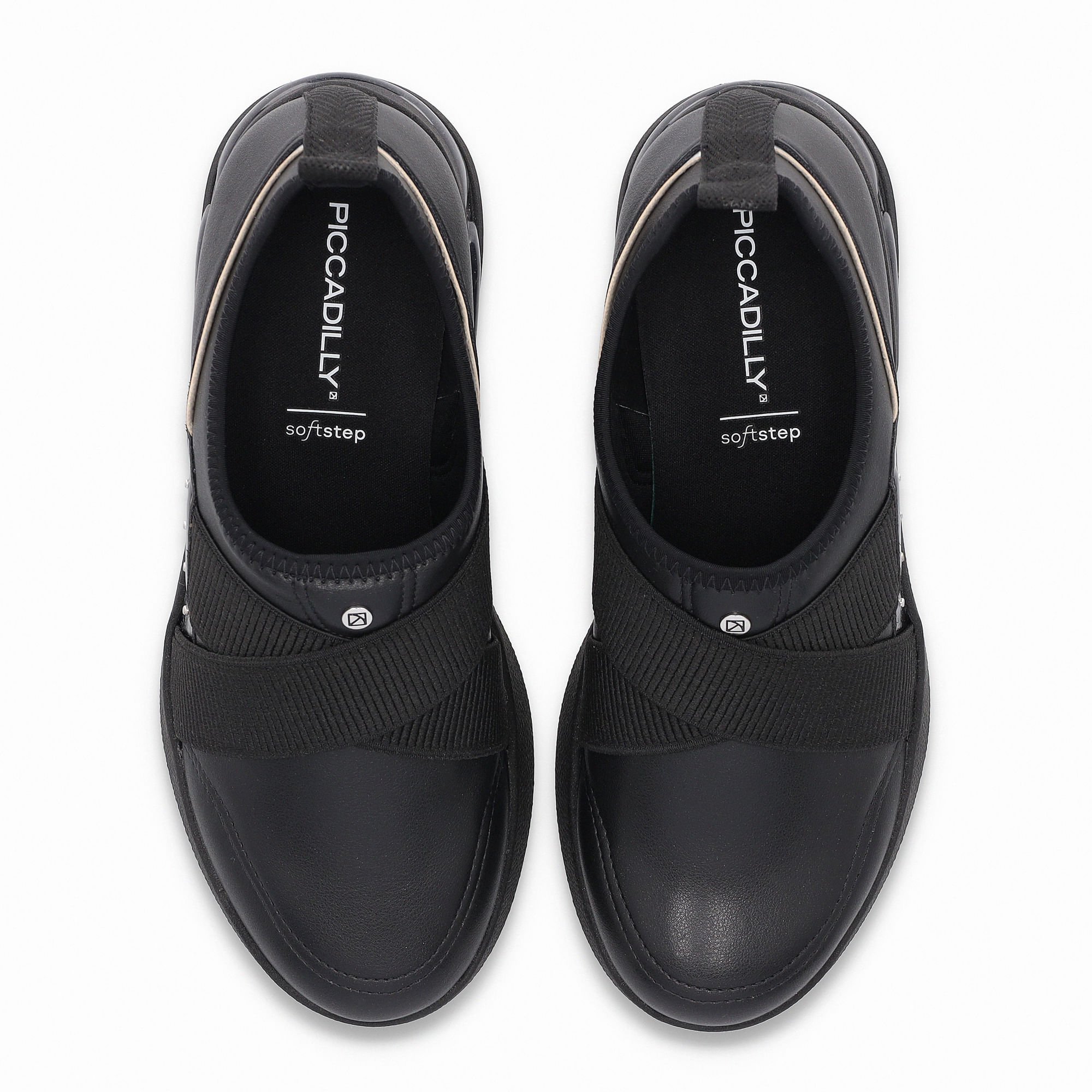 Tênis SoftStep Anabela Médio Preto com Prata Preto 6