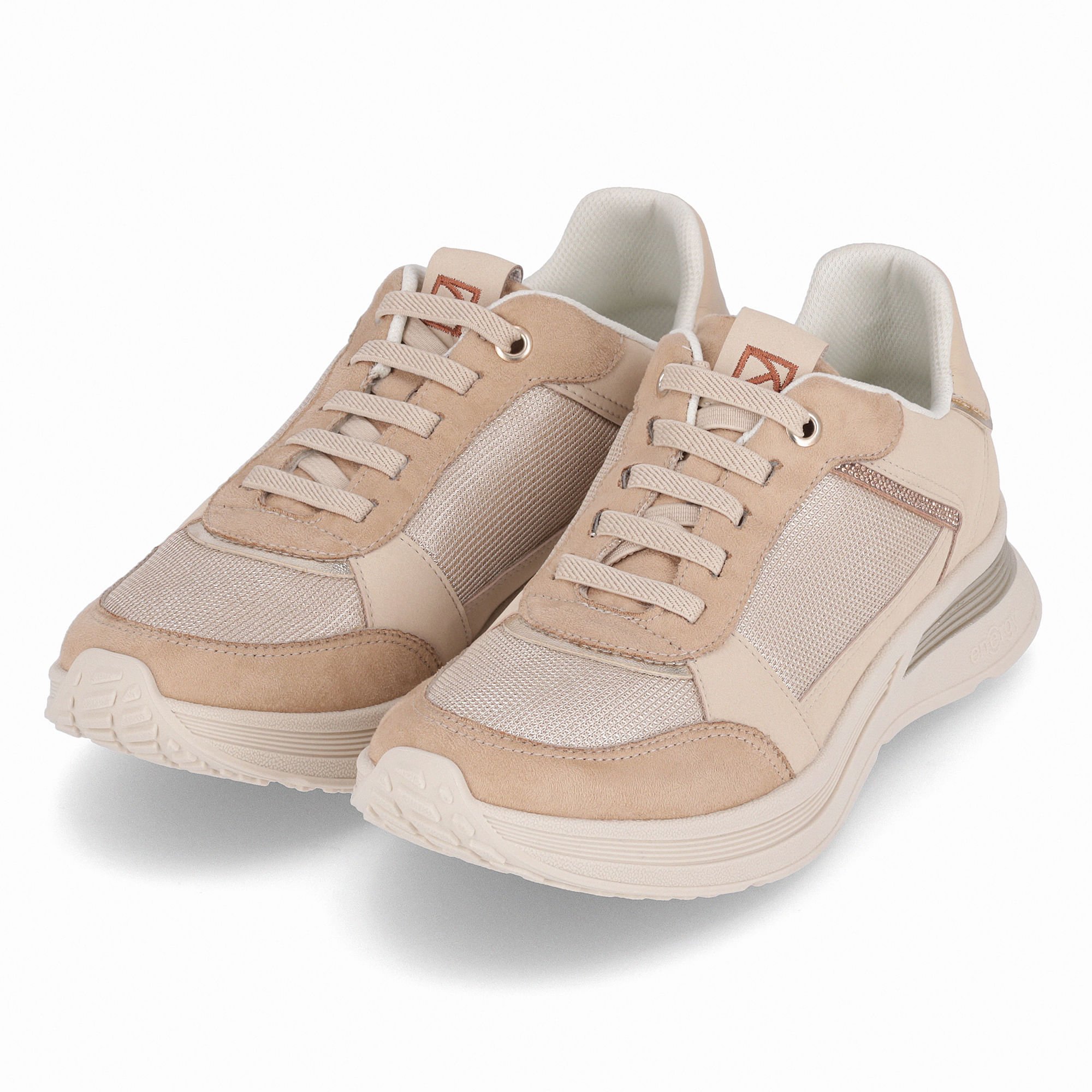 Tênis Energy Anabela Médio Bege com Brule Bege 2