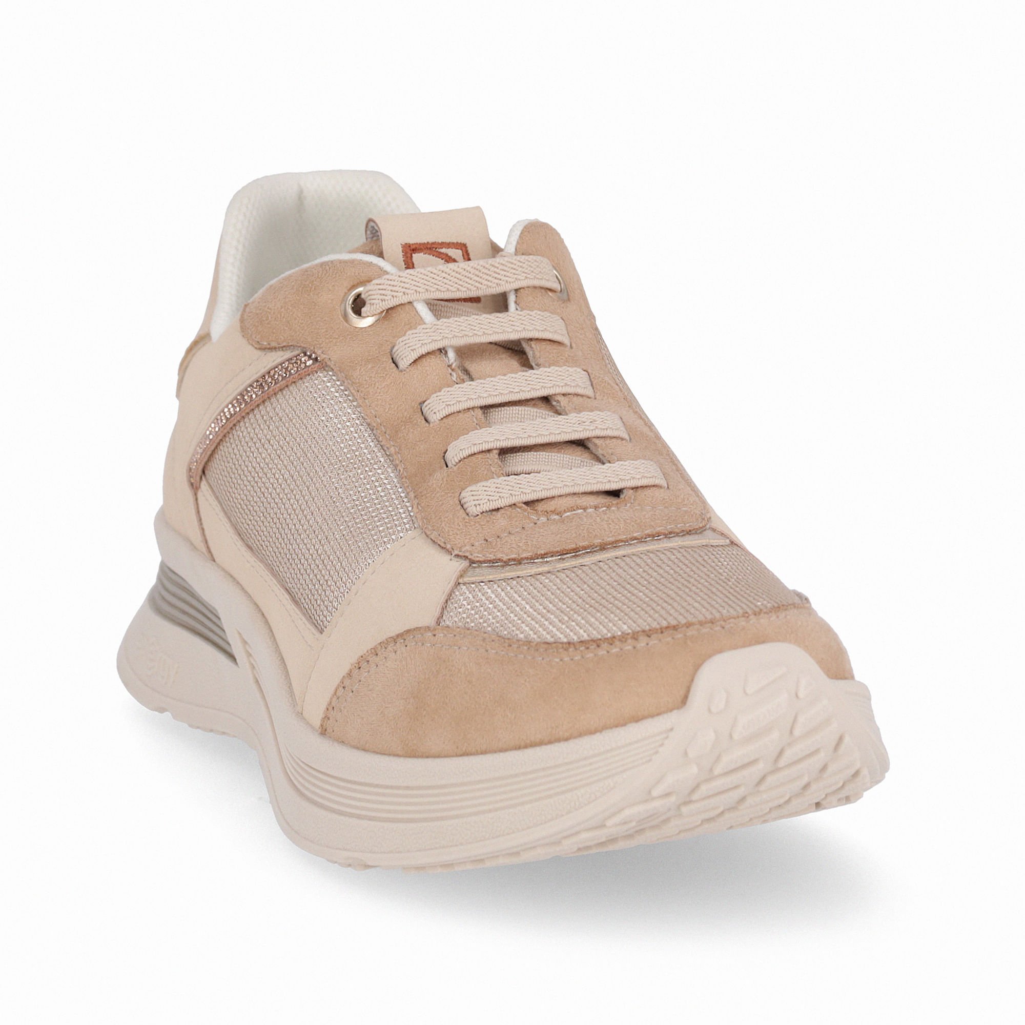 Tênis Energy Anabela Médio Bege com Brule Bege 4