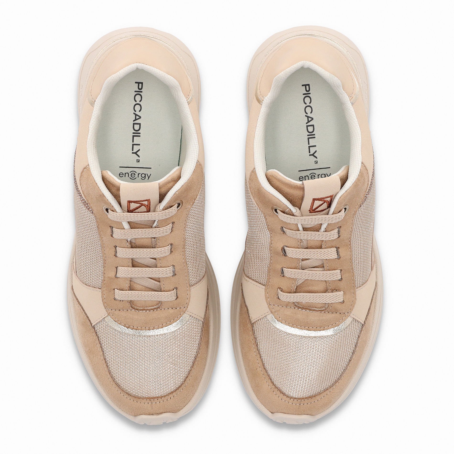 Tênis Energy Anabela Médio Bege com Brule Bege 5