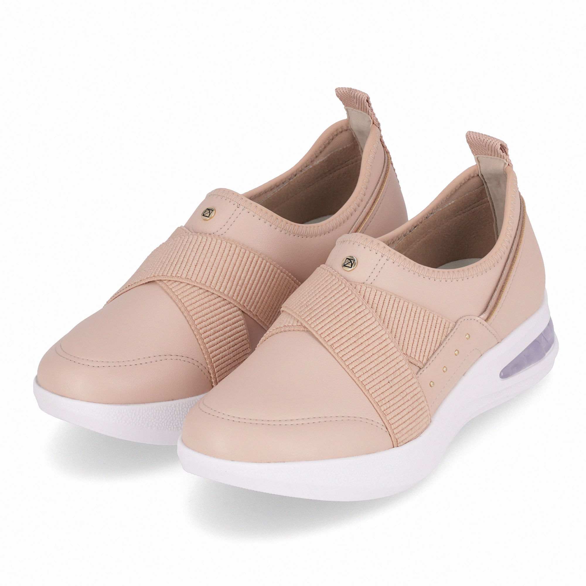 Tênis SoftStep Anabela Médio Rose com Ouro Rosado Bege 2